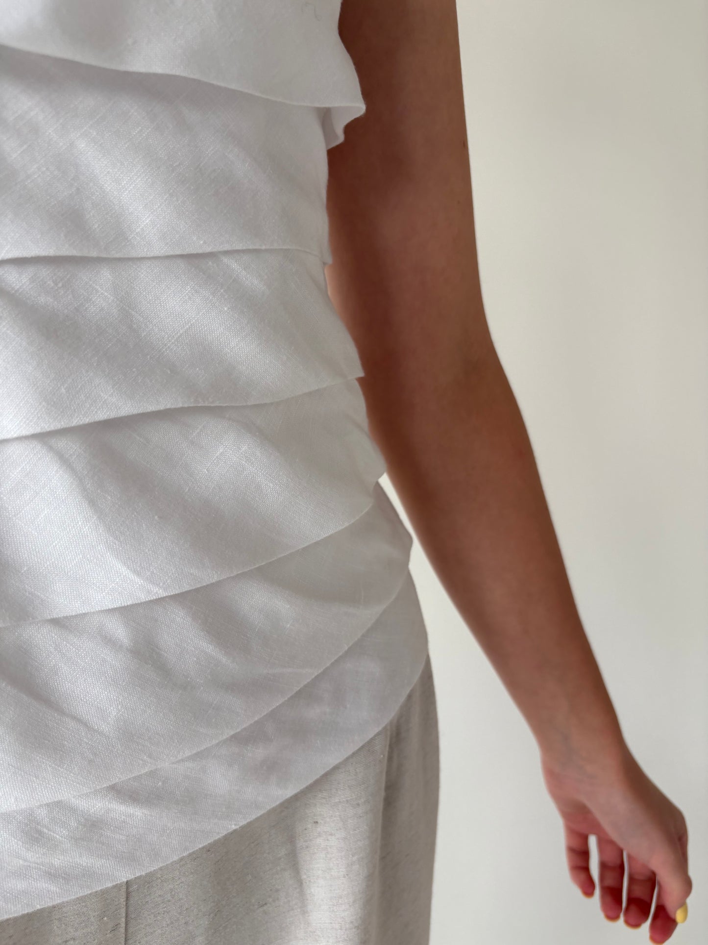 Corset de zi din pânză de in cu pliseuri