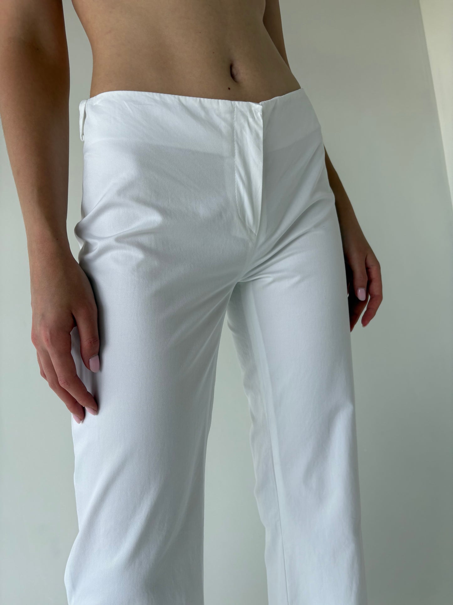 Pantaloni tall italienești evazați cu șliț
