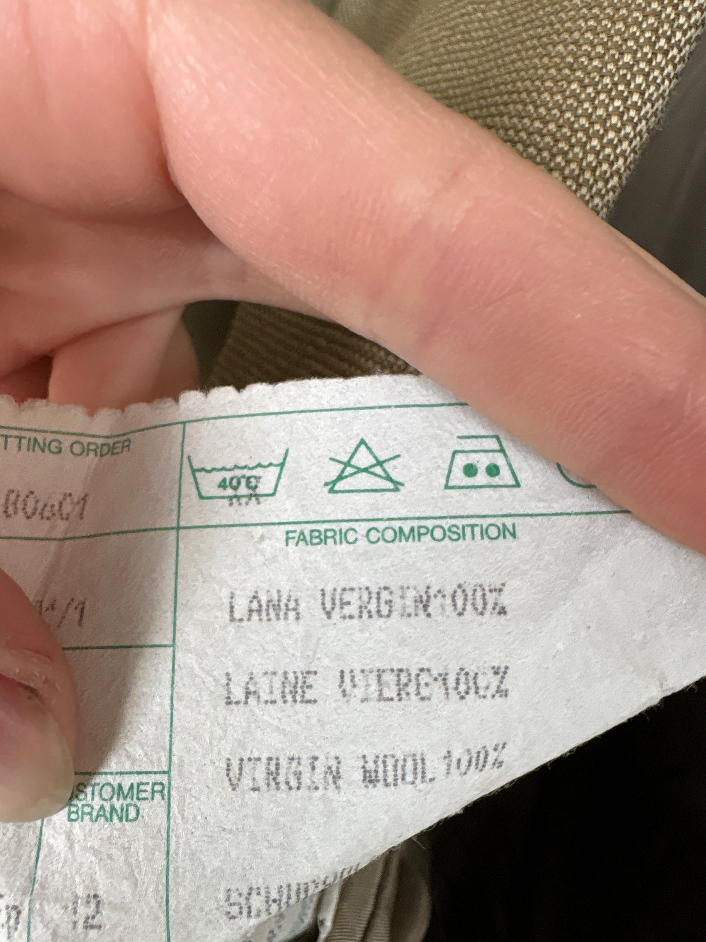 Sacou italian light kaki fin lana extrafina în croi actual