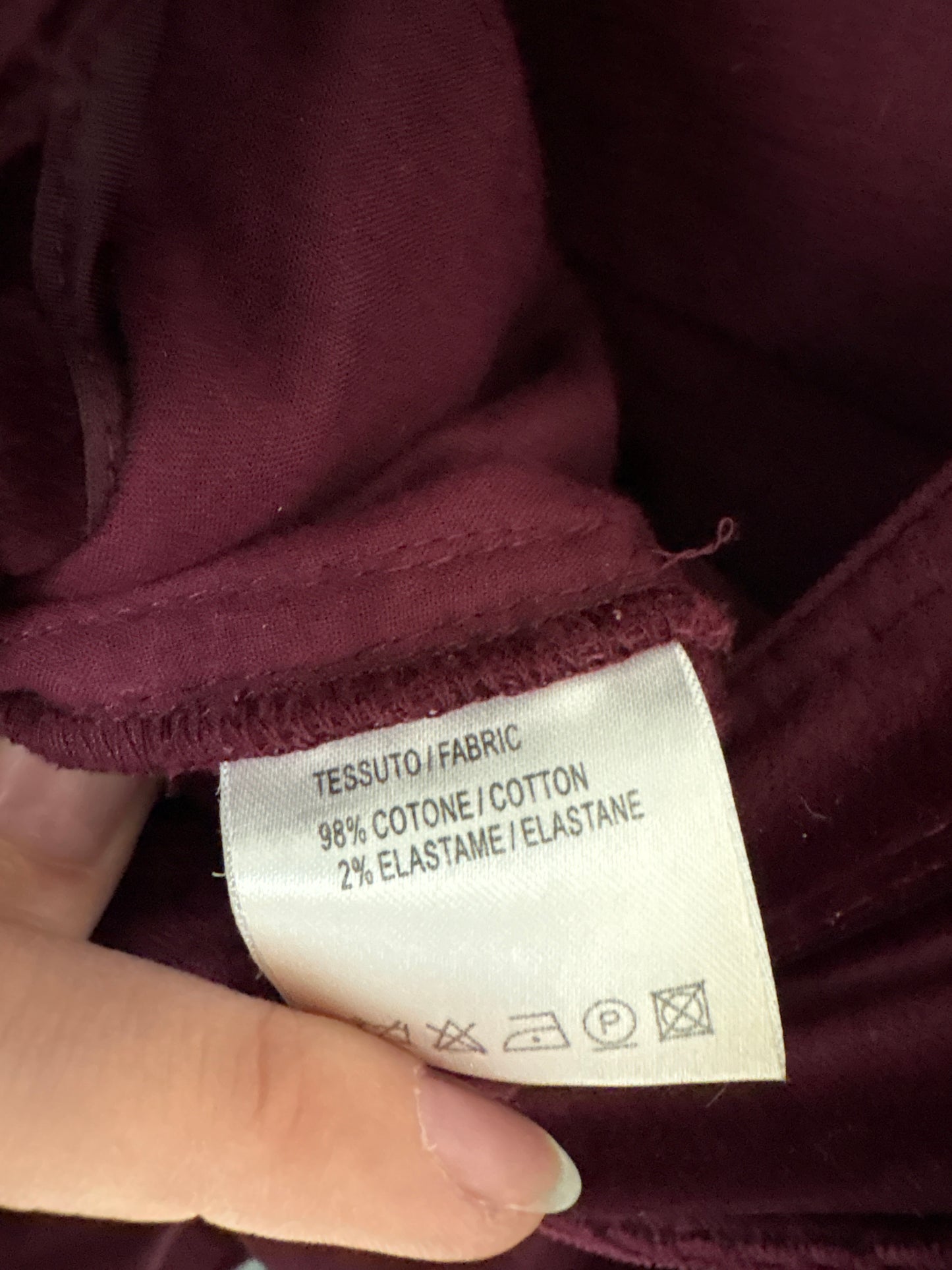 Pantaloni luxury Luisa Spagnoli din catifea dark burgundy confort