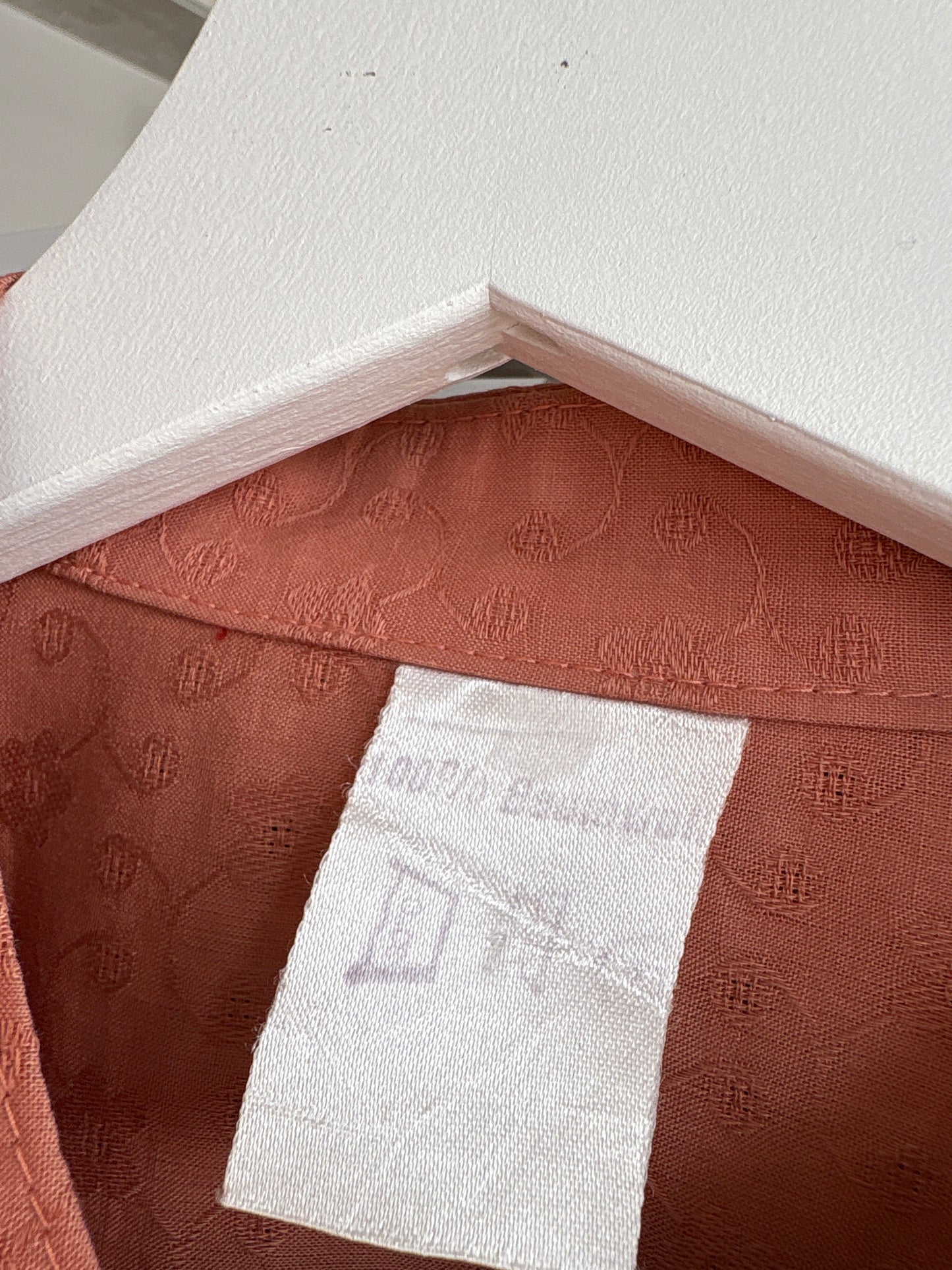 Cămașa vintage din jacquard de bumbac excepțional terracota