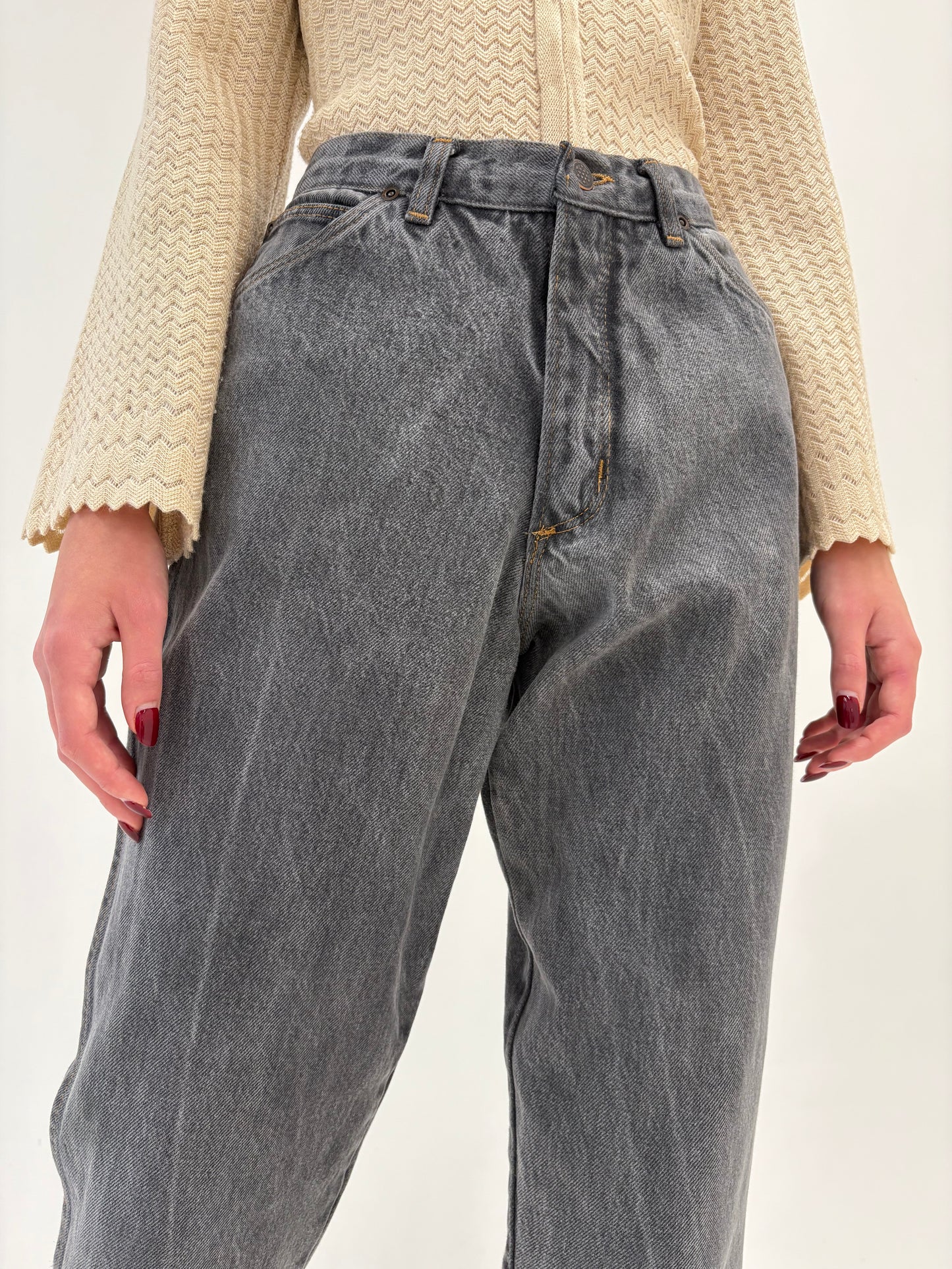 Jeans vinatge cu talie ultra înaltă mom fit