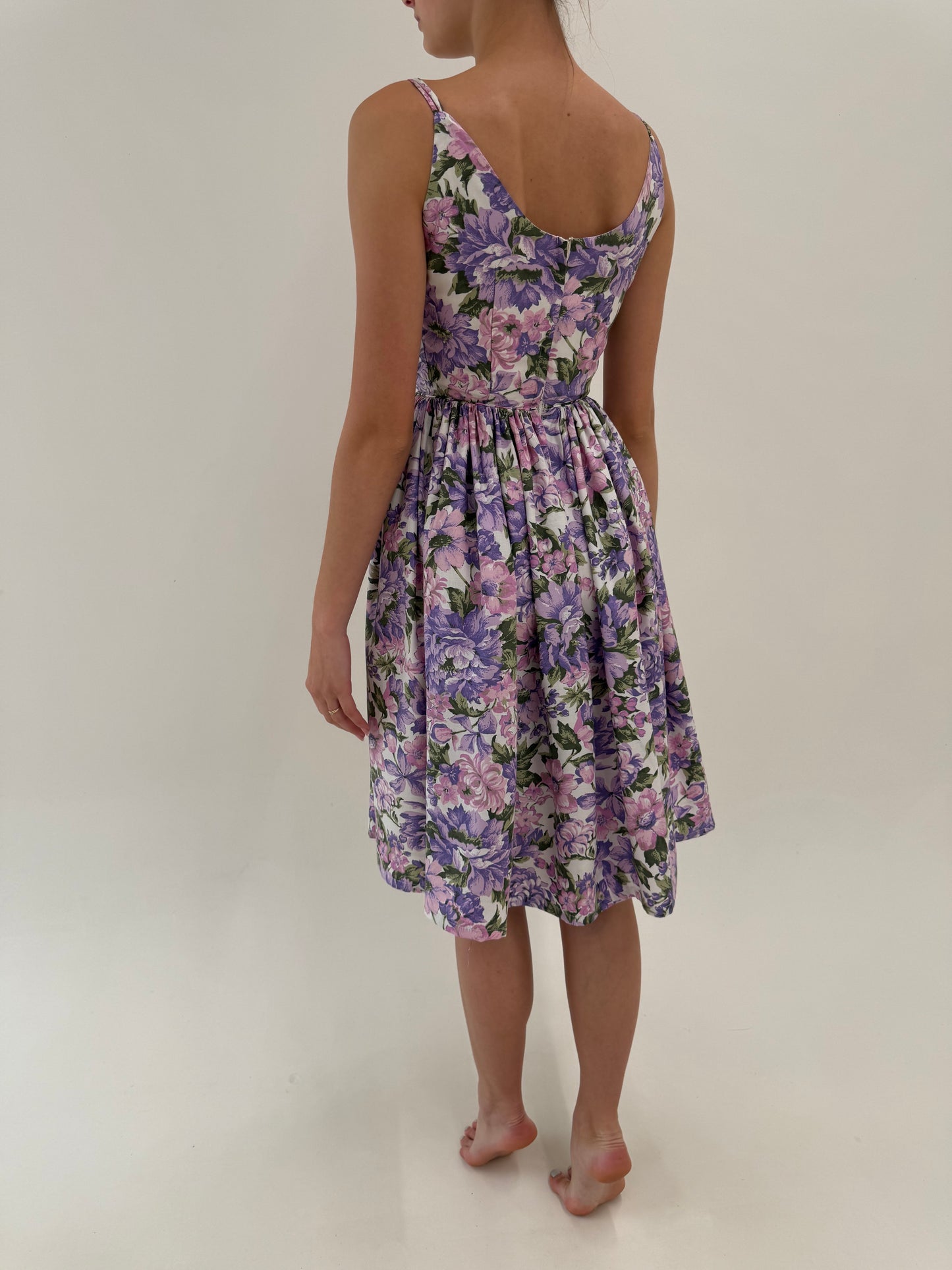 Rochie old vintage de colecție anii 50 de la zi la seară cu print floral superb