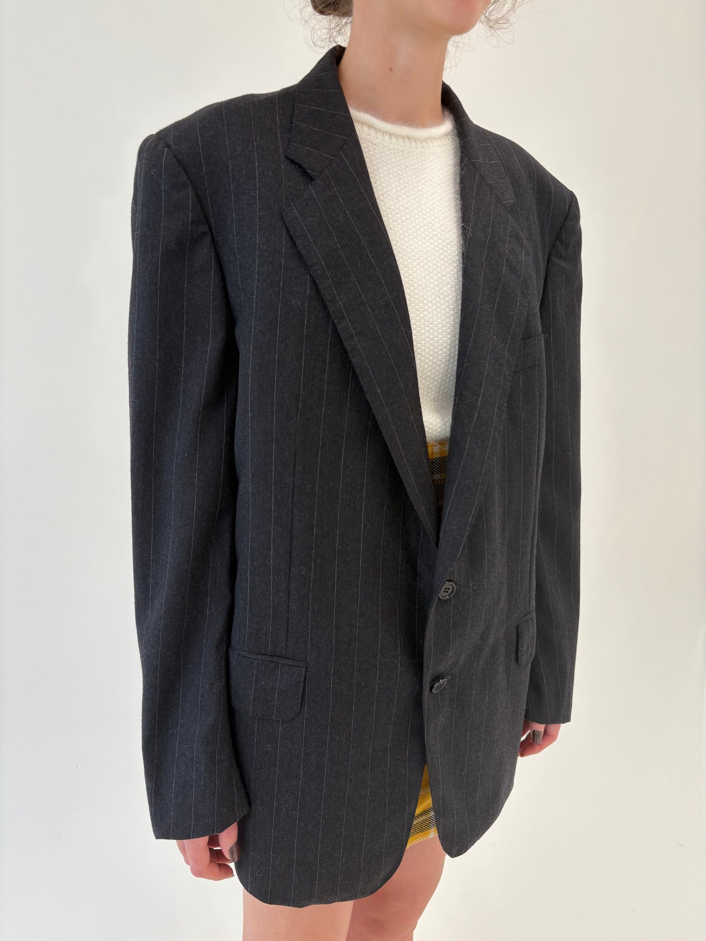 Sacou luxury Corneliani gama high end bespoke tailoring din lana merino