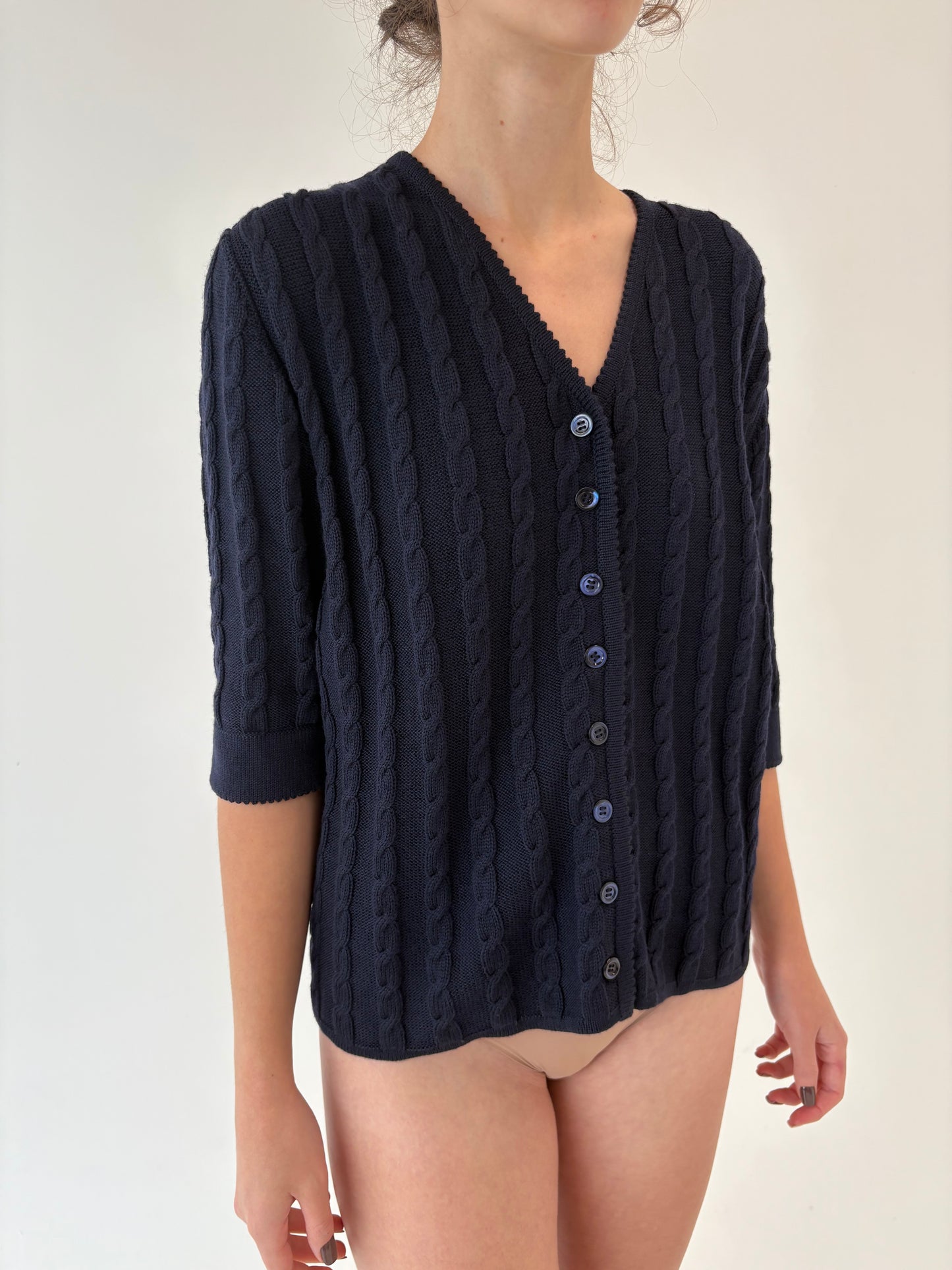 Top italian de gramaj mare din lana merino extrafina cu torsade