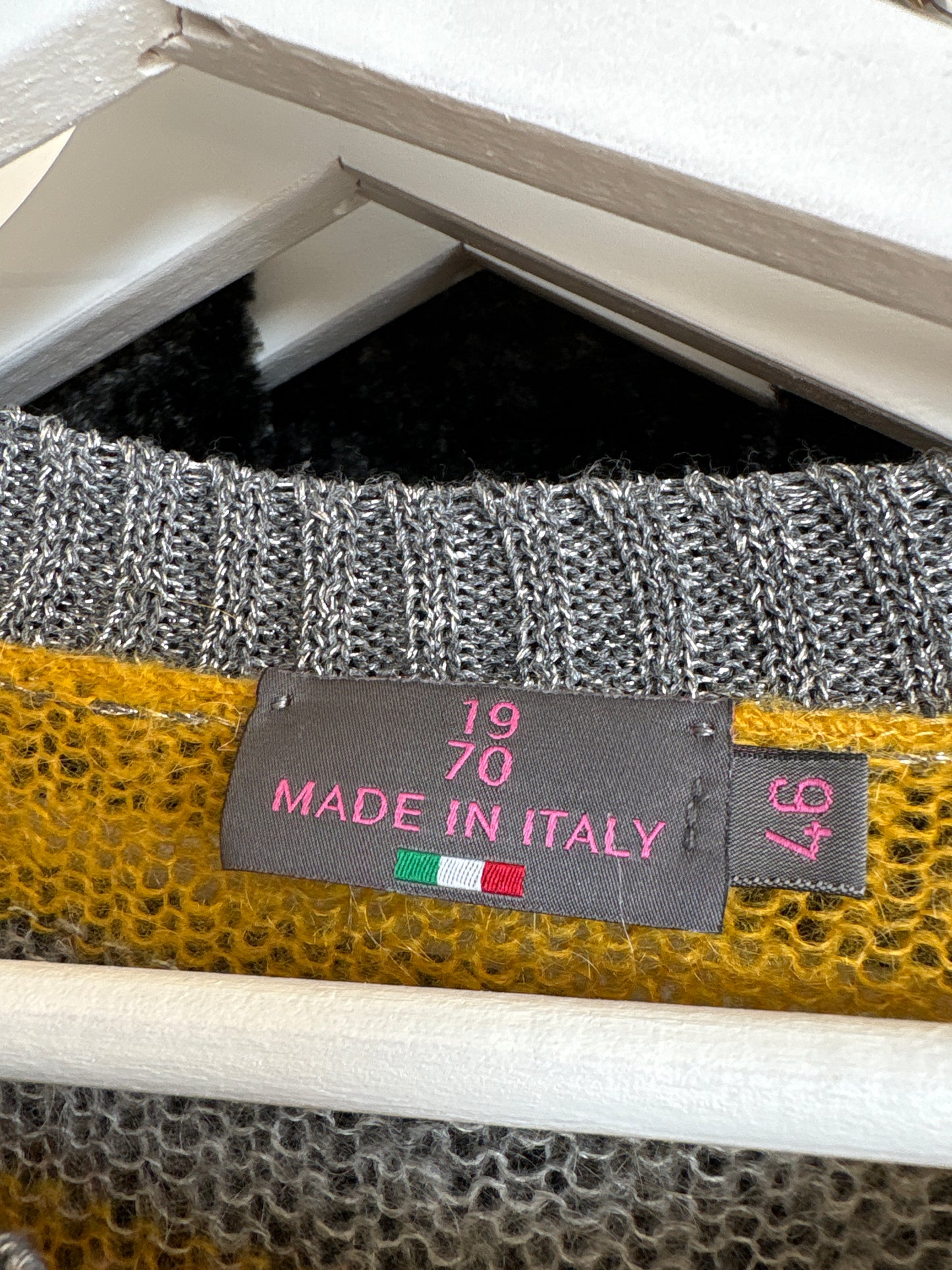 Pulover italian în dungi din baby mohair