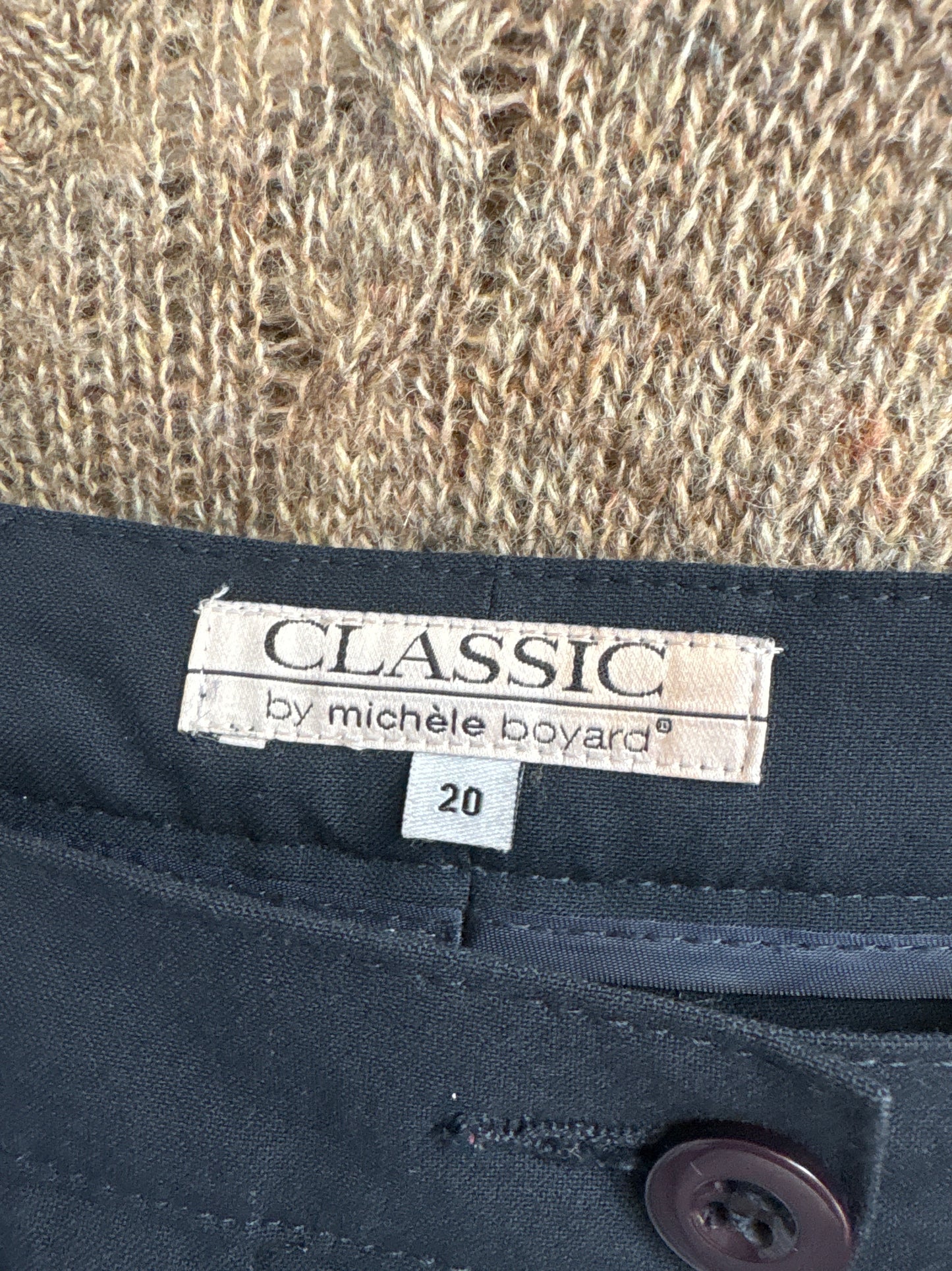 Pantaloni petite țigaretă cu talie înaltă din stofita strech Navy blue