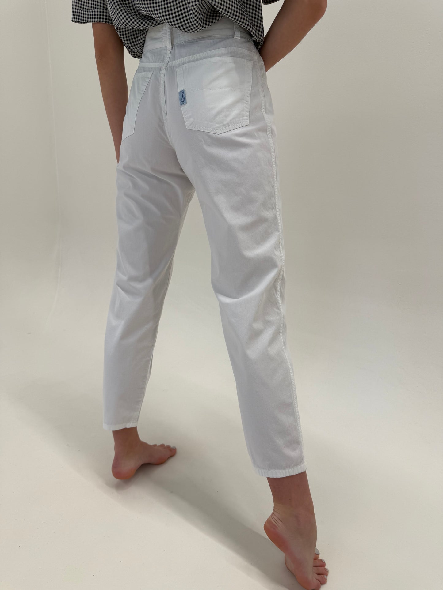 Pantaloni luxury Trussardi petite din poplin de bumbac
