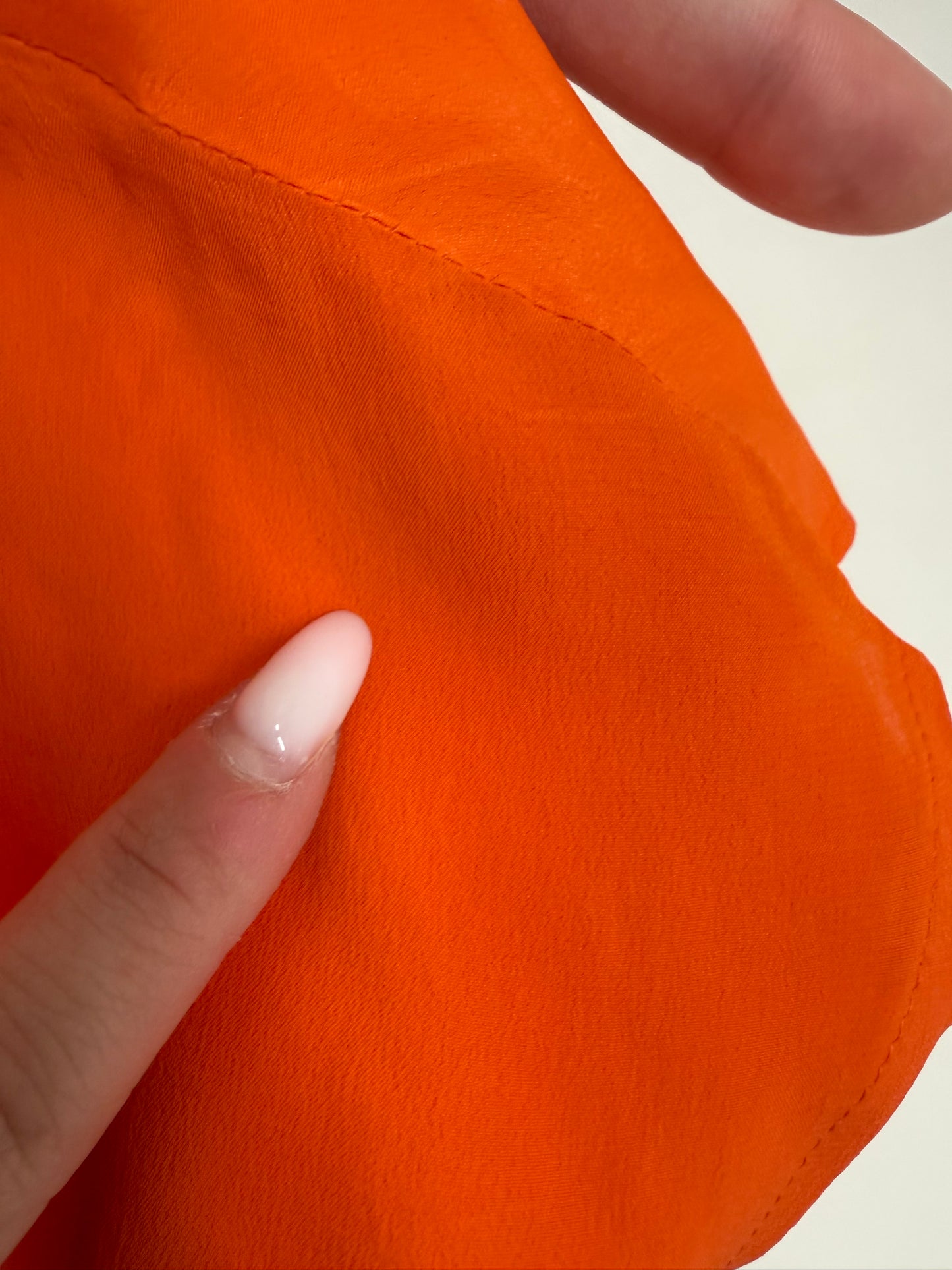 Top italian electric orange din mătase naturală în croi lejer
