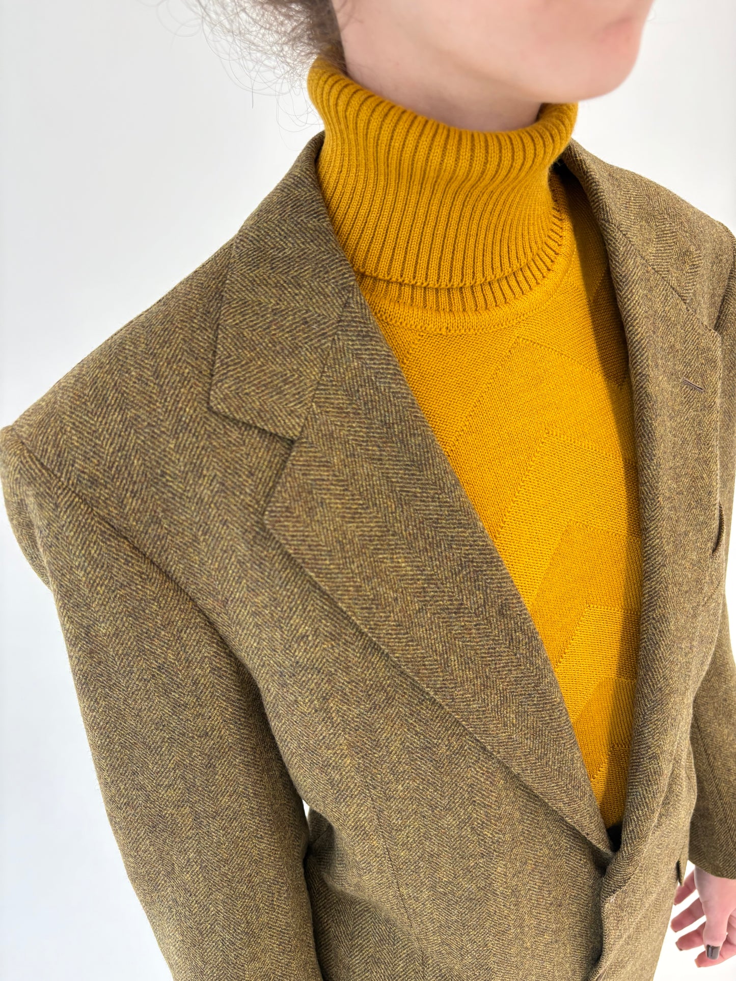 Sacou petite ultra luxury chevron Alta Moda din stofă Savile Row London