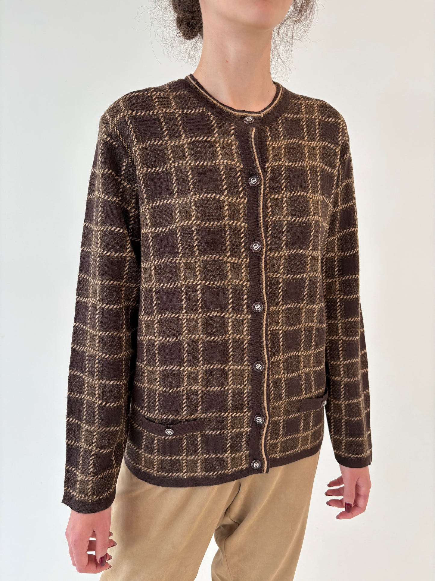 Jacheta în stil Chanel din tricot de lana merino extrafina de gramaj mare