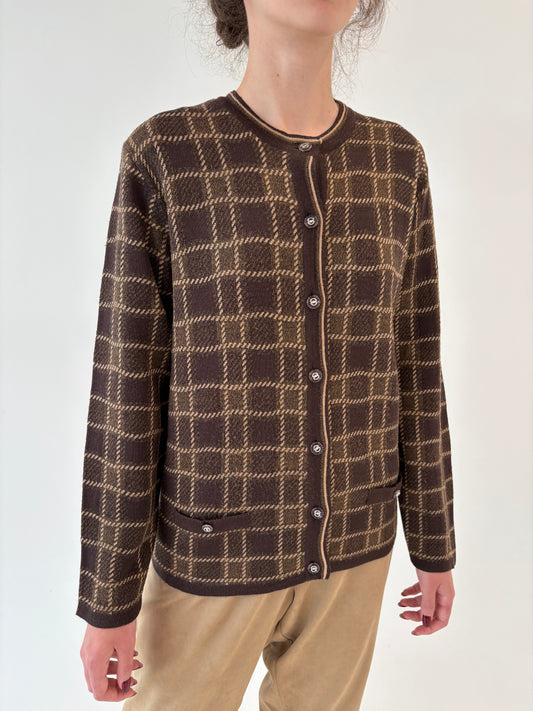 Jacheta în stil Chanel din tricot de lana merino extrafina de gramaj mare