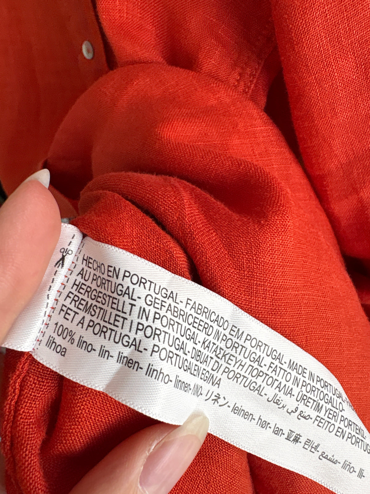 Cămașa pumpkin orange din in în croi oversized