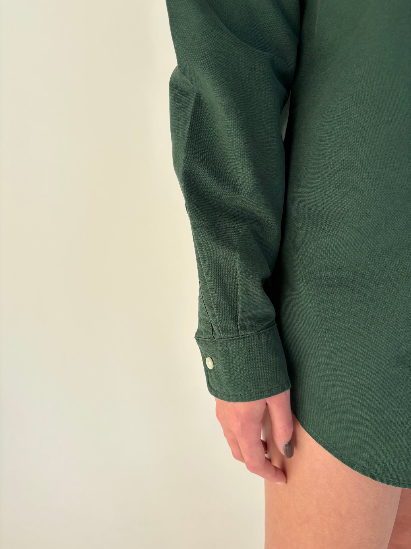 Cămașa sport Ralph Lauren din poplin gros de bumbac forest green
