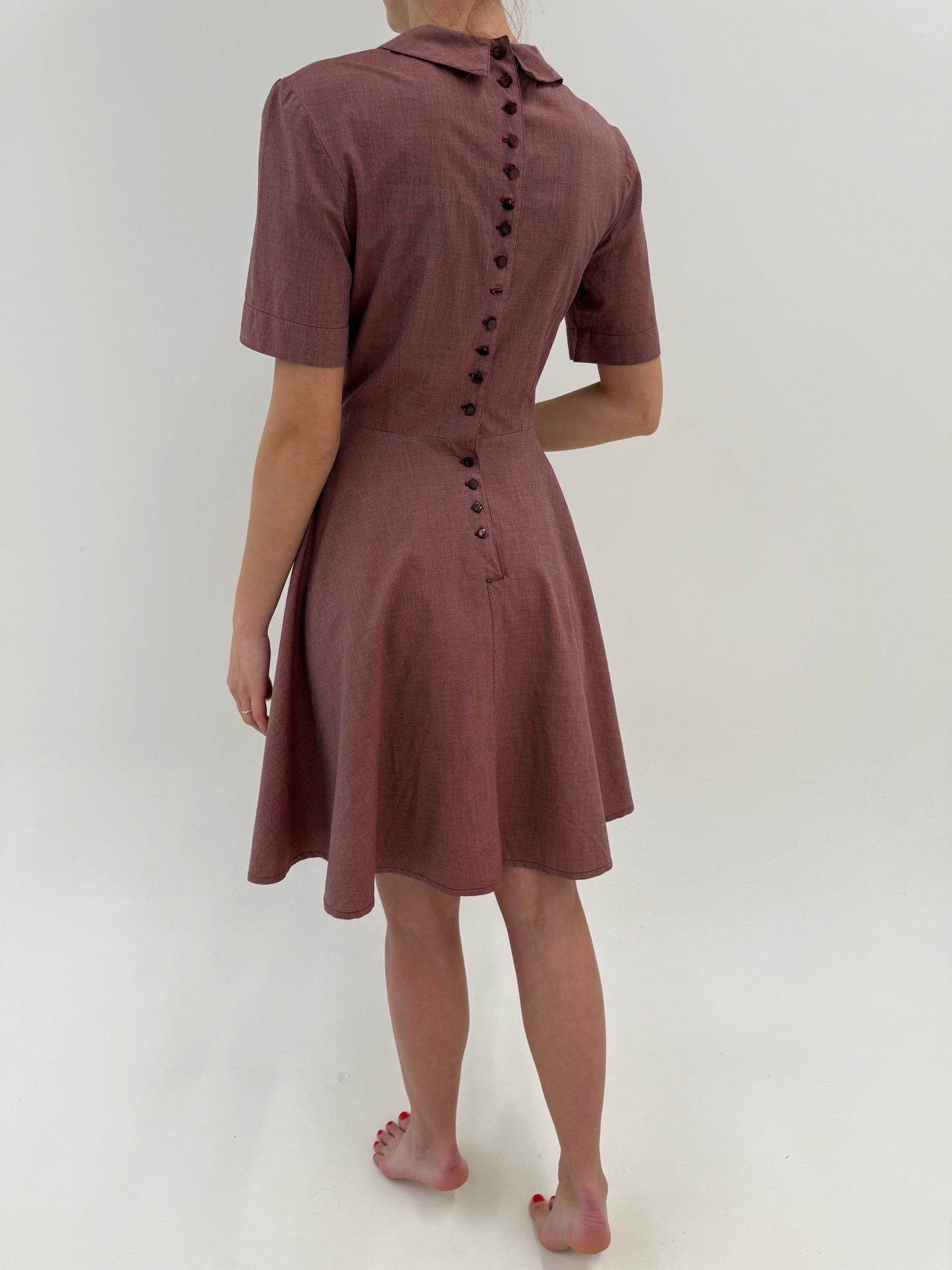 Rochie high end italiană rosewood din poplin excepțional luxury de bumbac