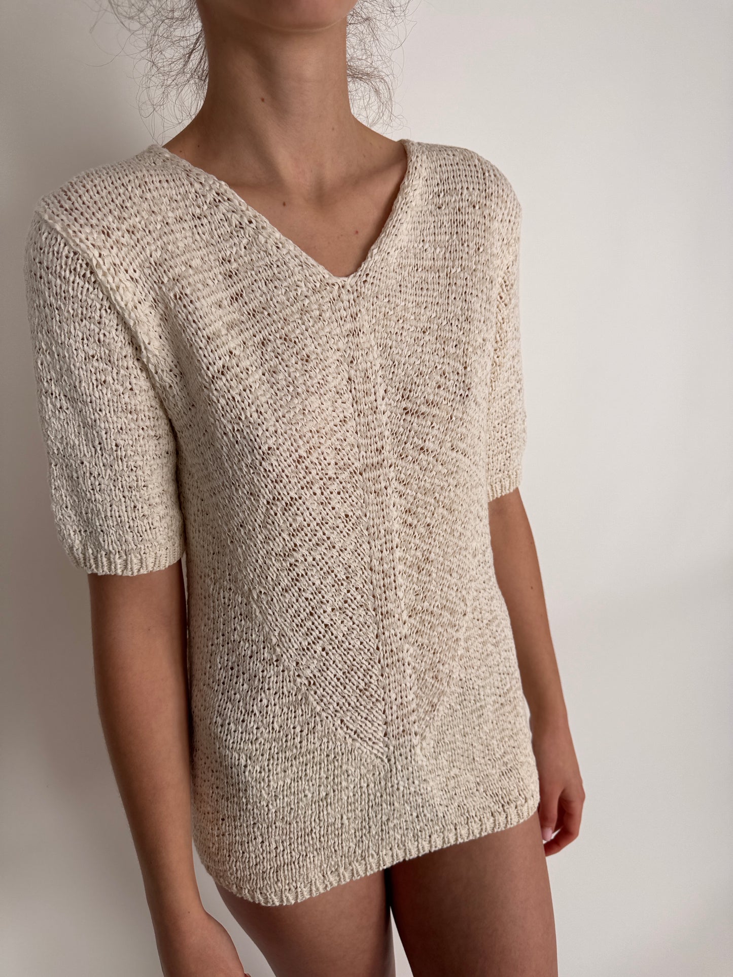Top butter white din bumbac de gramaj mare