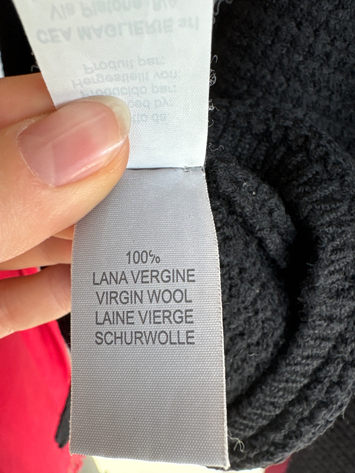 Cardigan negru italian super premium din lana merino extrafina de gramaj mare