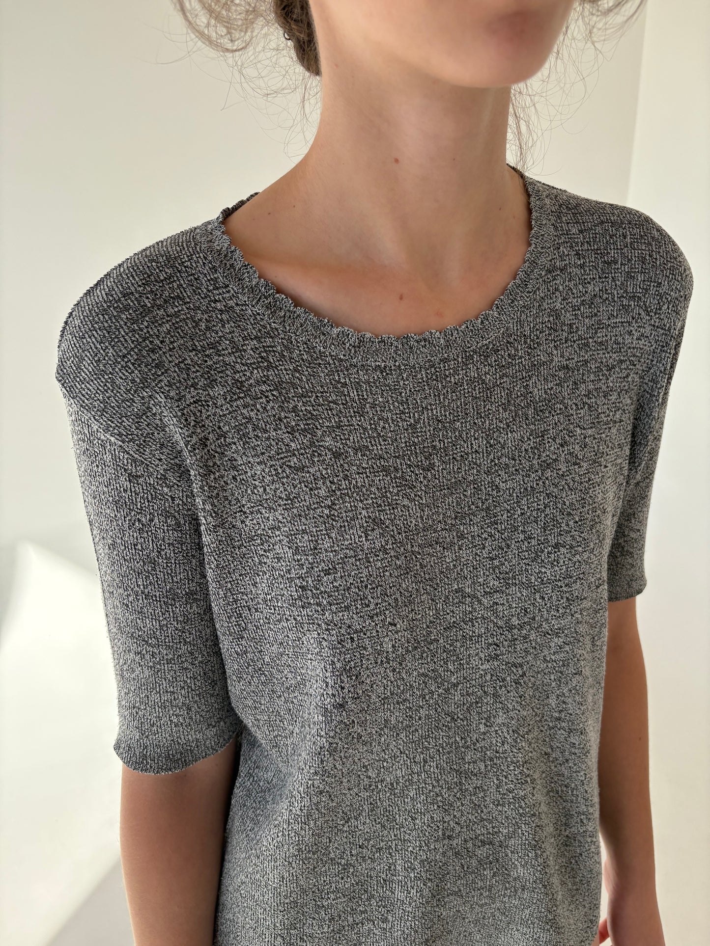 Top din jerse extrafin din mix de lana și elastan
