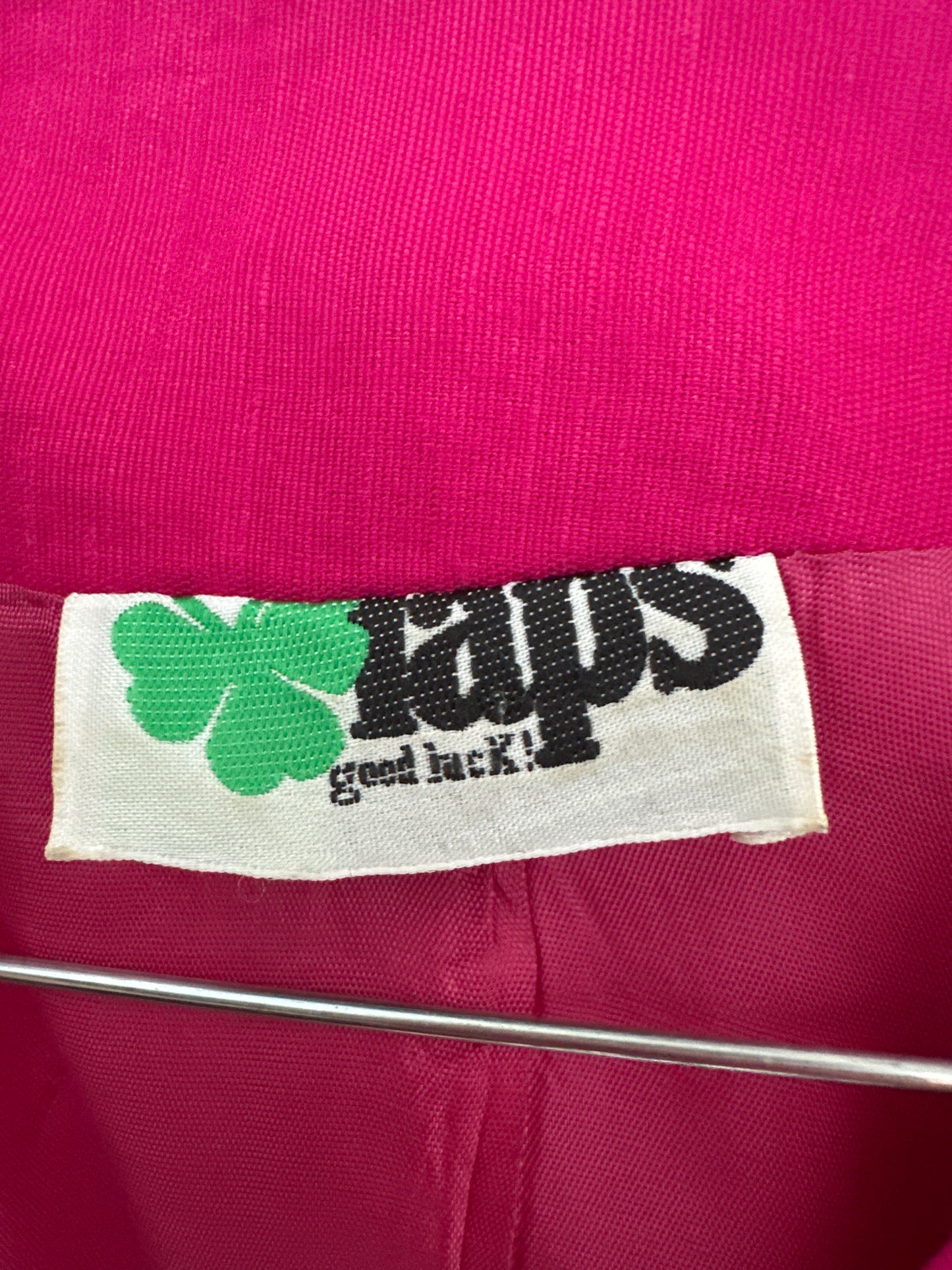 Sacou vintage fucsia cambrat din pânză de in