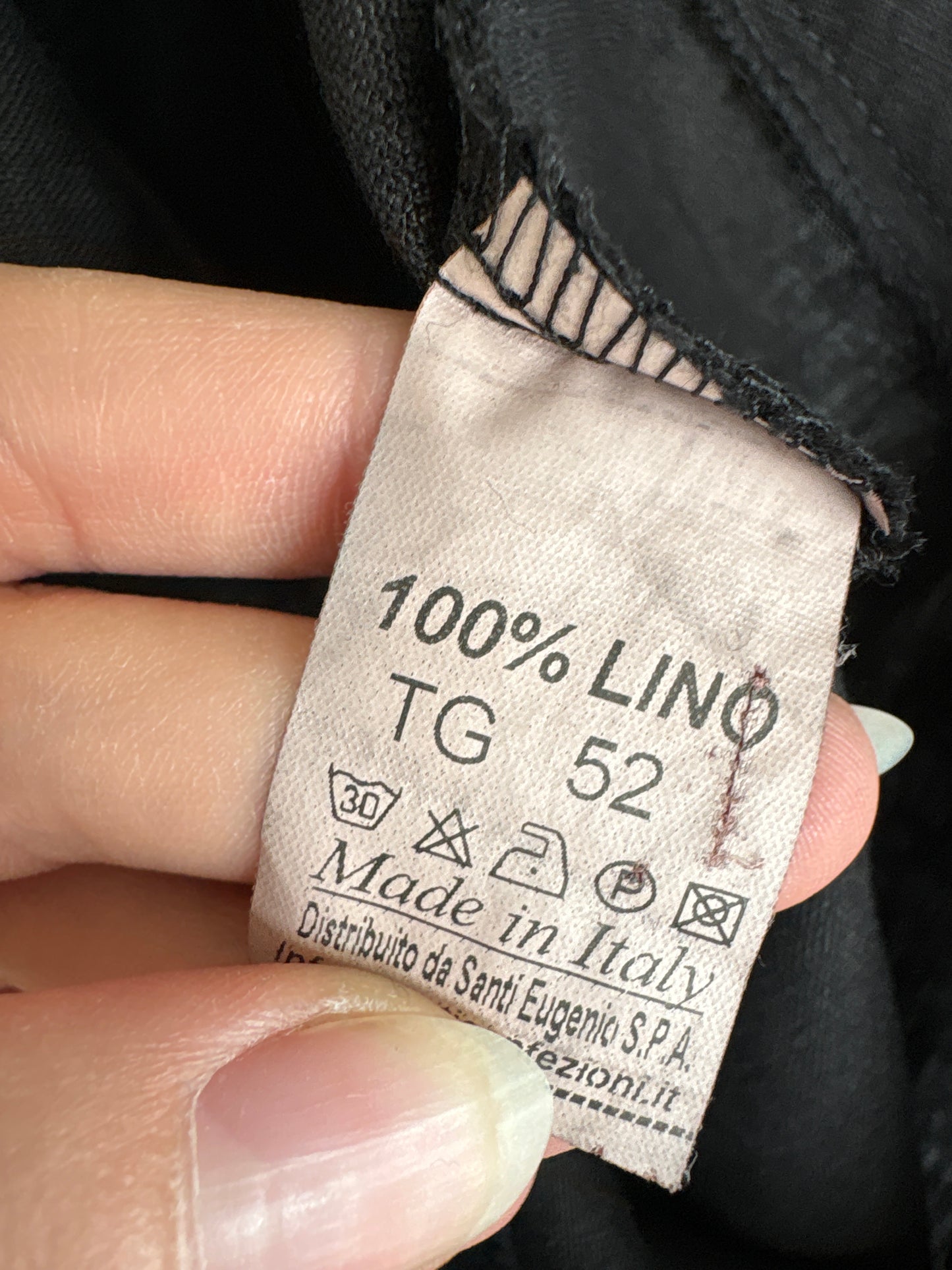Pantaloni negri petite italienești din in