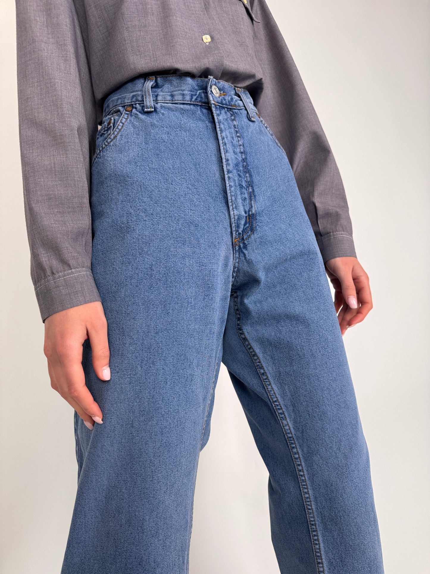 Jeanși vintage premium italienești straight leg classic wash