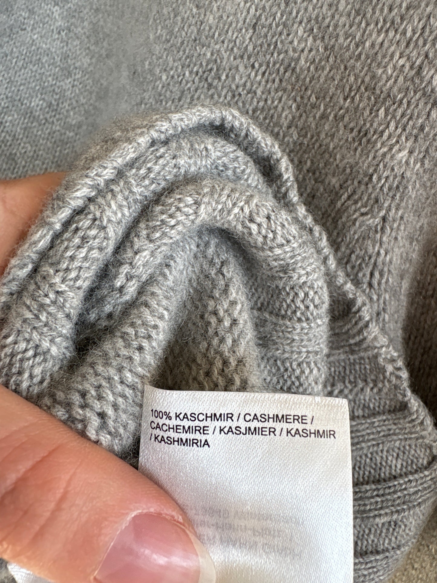 Pulover silver gray din cașmir high end multiply cu grad redus de peeling