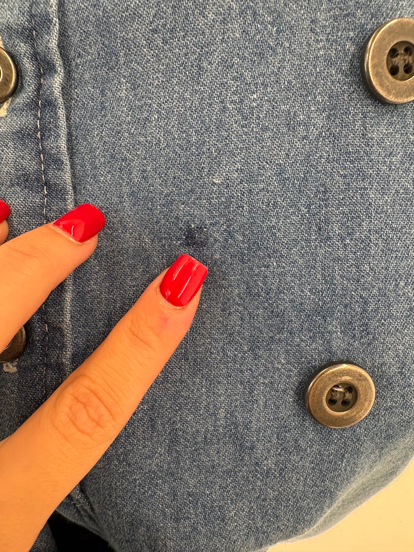 Cămașa vintage petite din jeans moale în croi deosebit