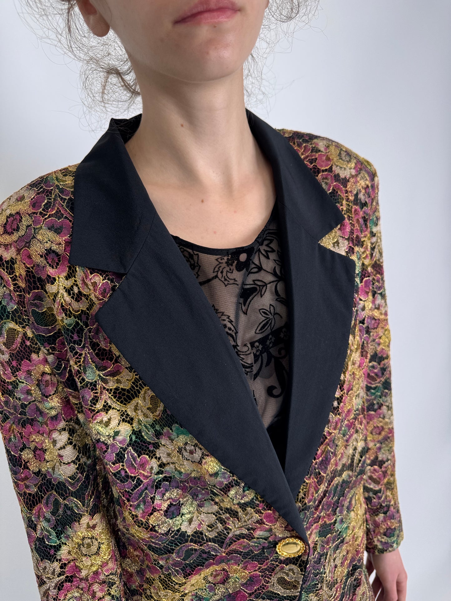 Sacou luxury Marina Rinaldi din mătase naturală și dantelă