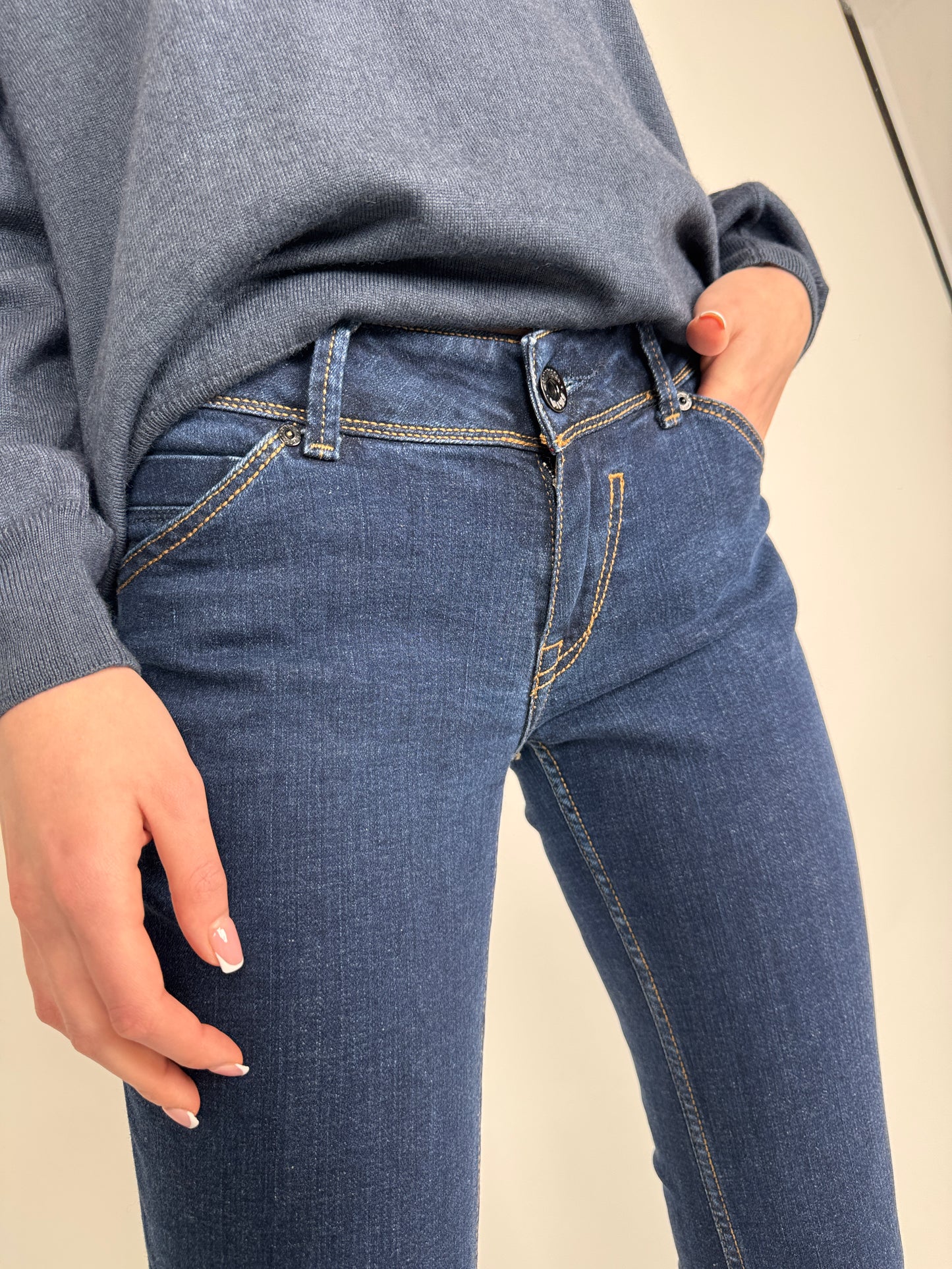 Jeanși Tommy Hilfiger dark wash din bumbac modelator