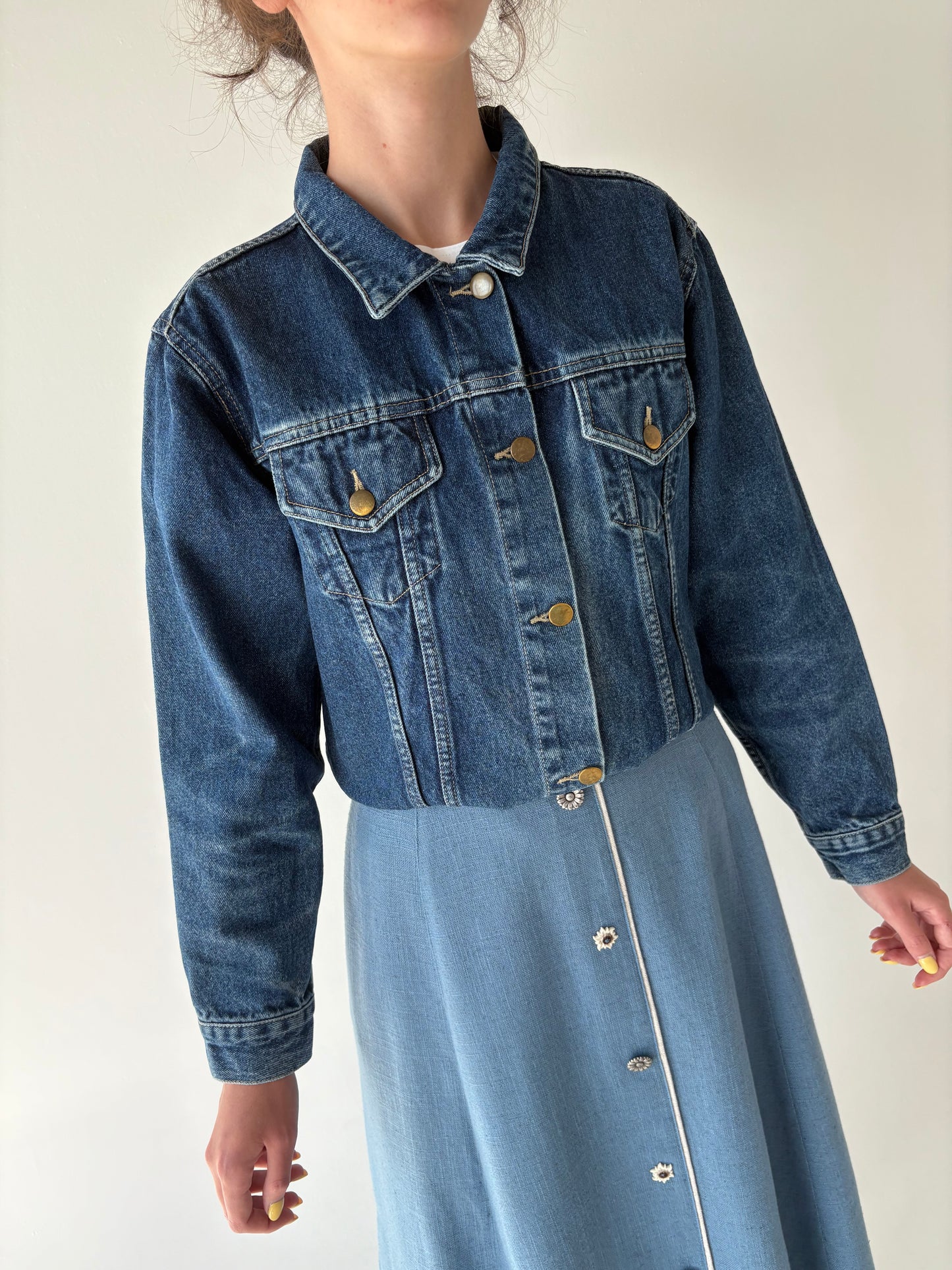 Geacă vintage din jeans classic wash