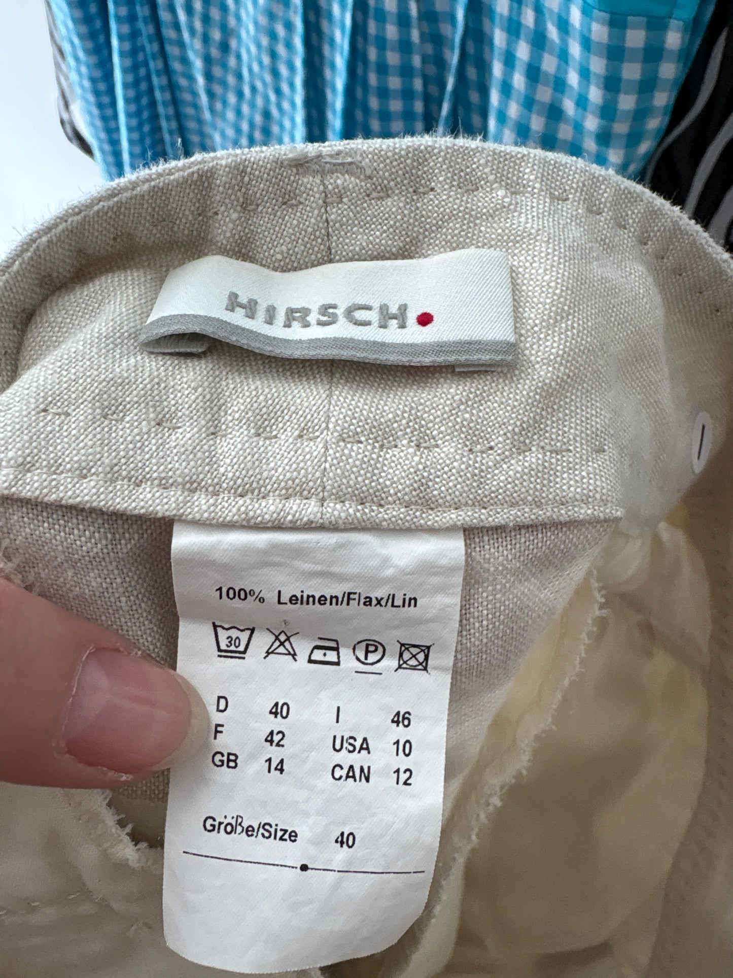 Pantaloni sand nude din in în croi clasic