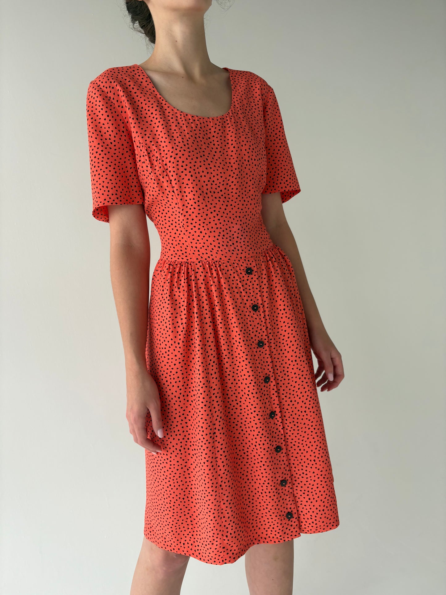 Rochie vintage vaporoasă tangerine orange