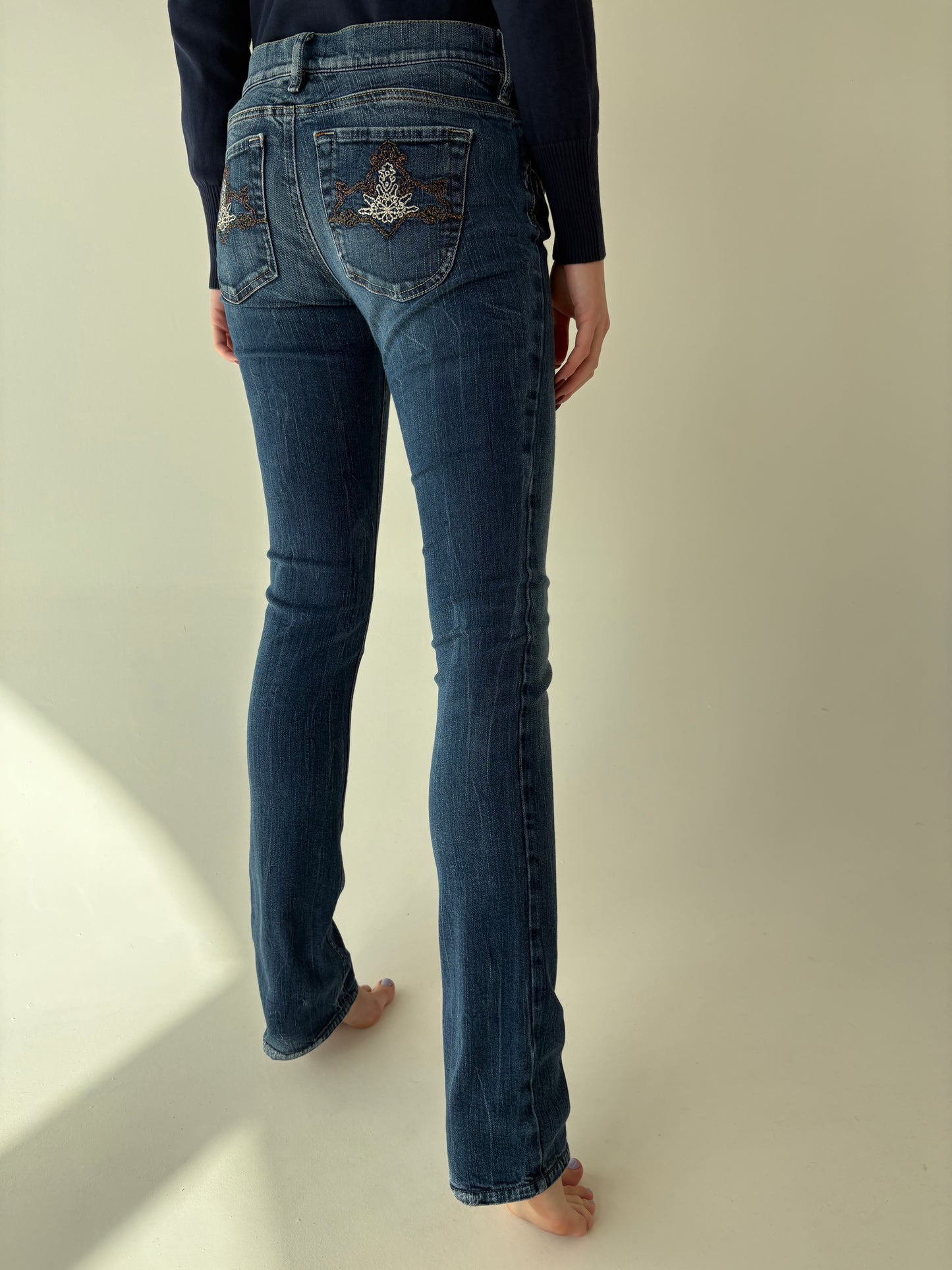 Jeans luxury vintage Diesel classic wash ușor modelator tall