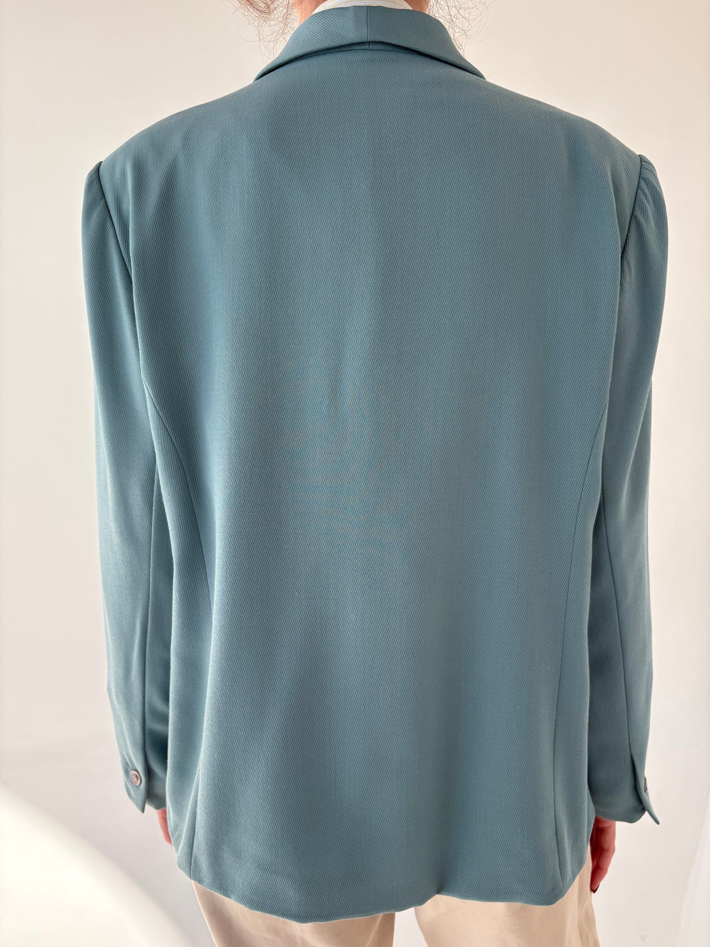Sacou super premium italian ușor cambrat baby blue din lana excepțională