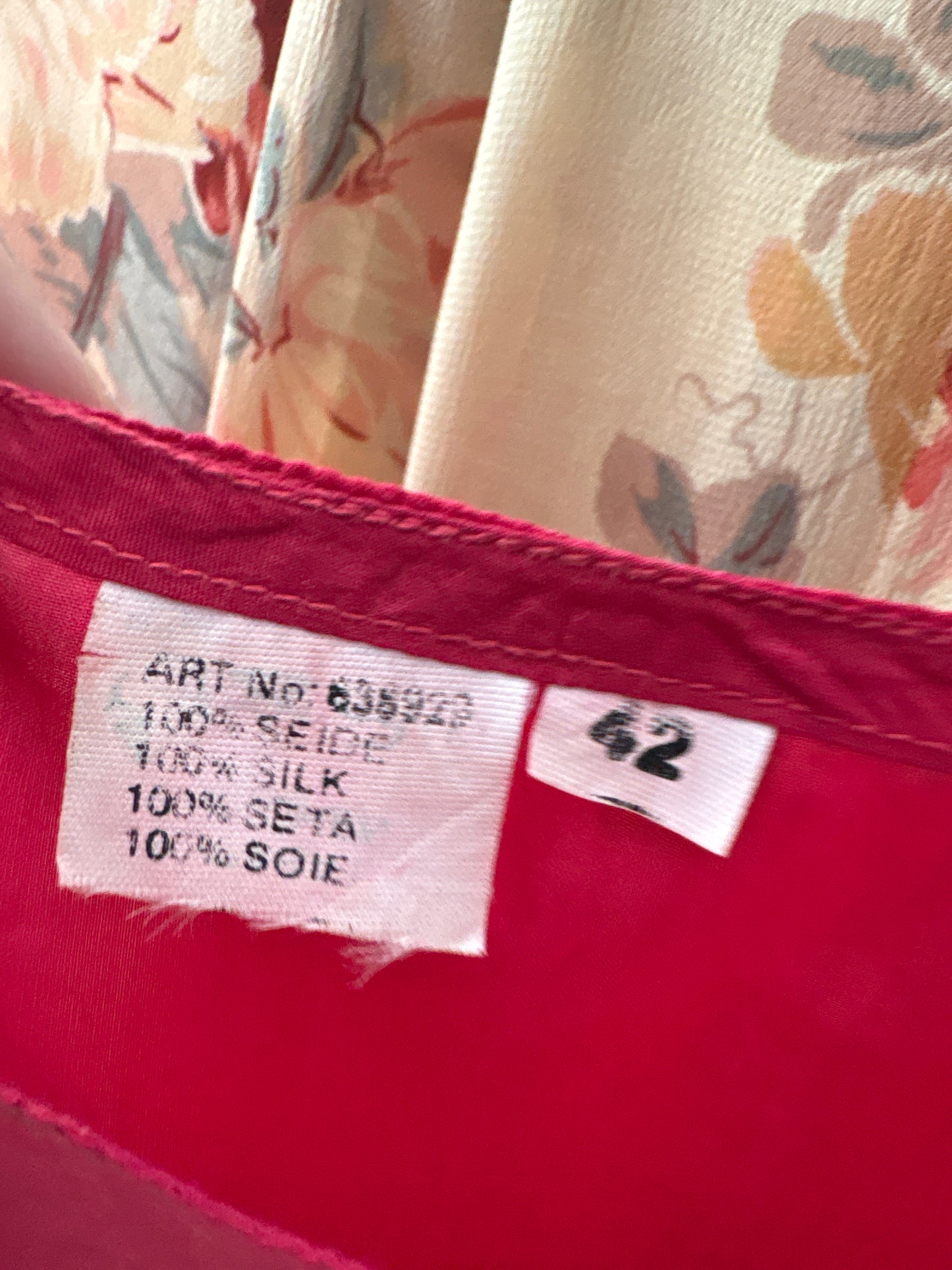 Top cherry red în clei minimalist din mătase naturală