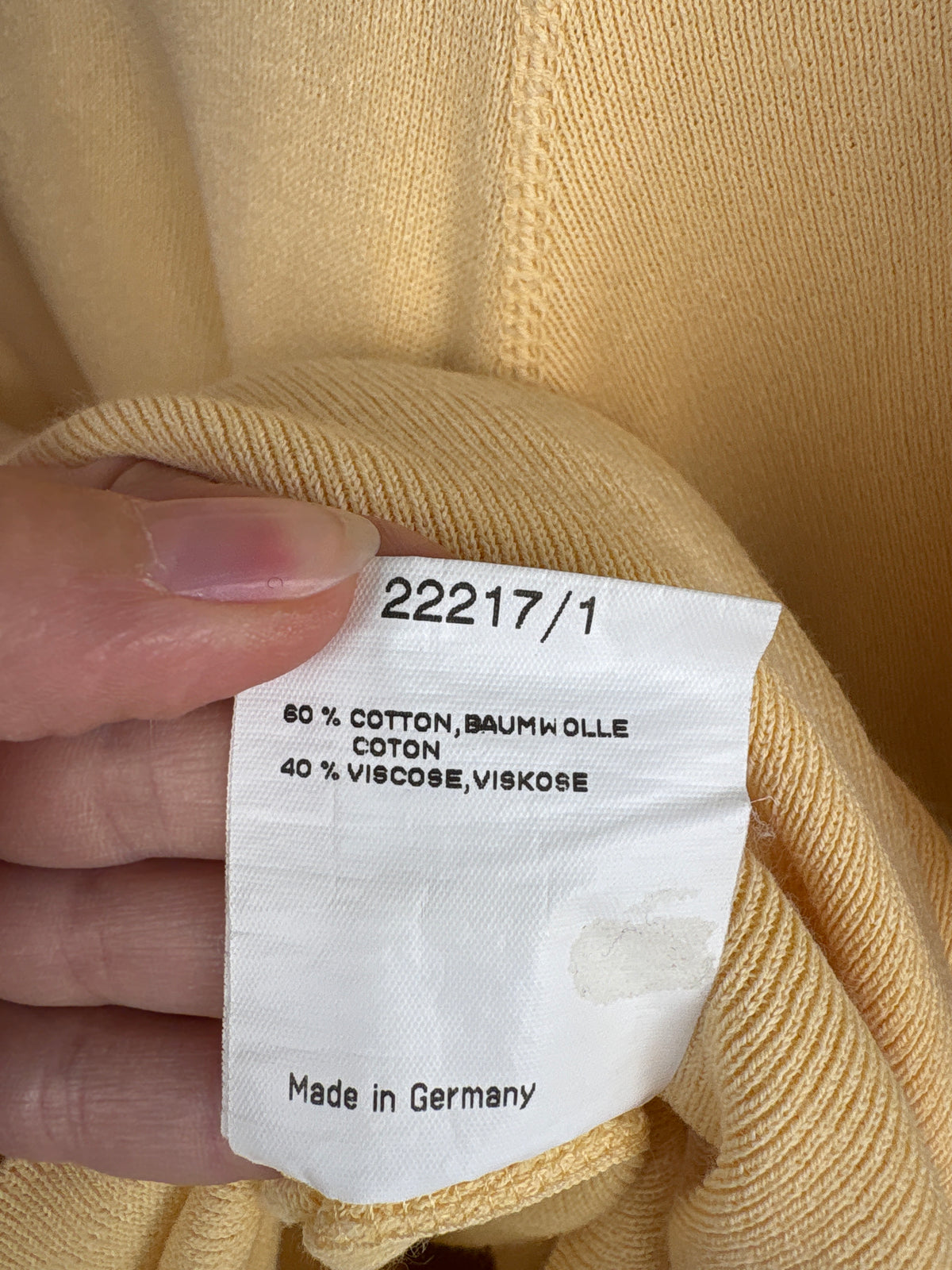 Rochie Marc Cain din tricot excepțional butter yellow din bumbac și vascoza