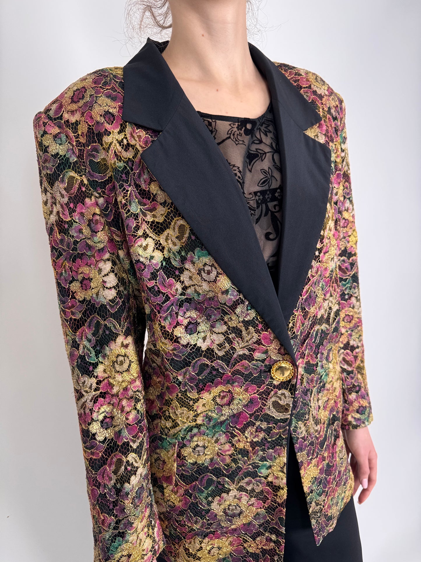Sacou luxury Marina Rinaldi din mătase naturală și dantelă