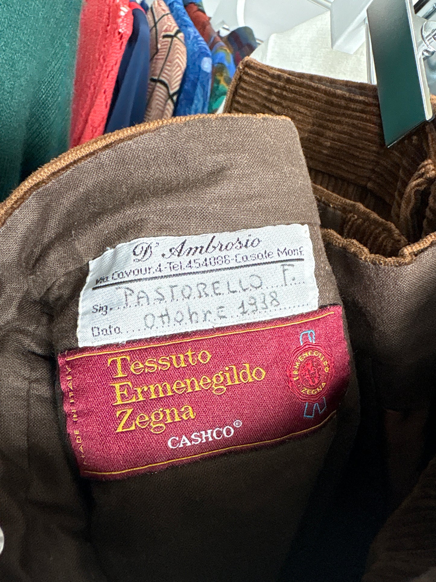 Pantaloni Alta Moda ultra luxury din corduroy Zegna