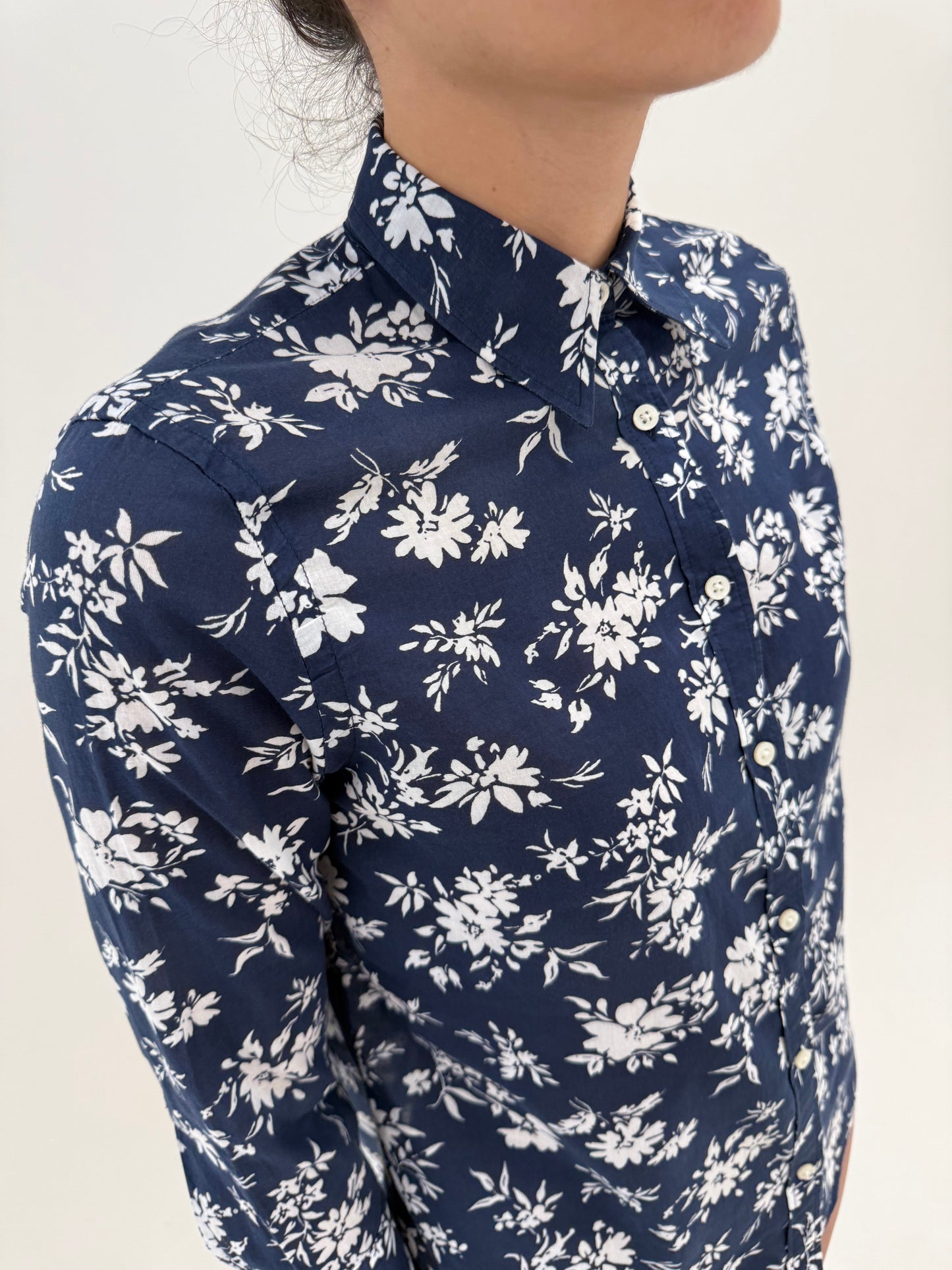 Cămăși Ralph Lauren din cea mai fină panzica de bumbac Navy cu print floral