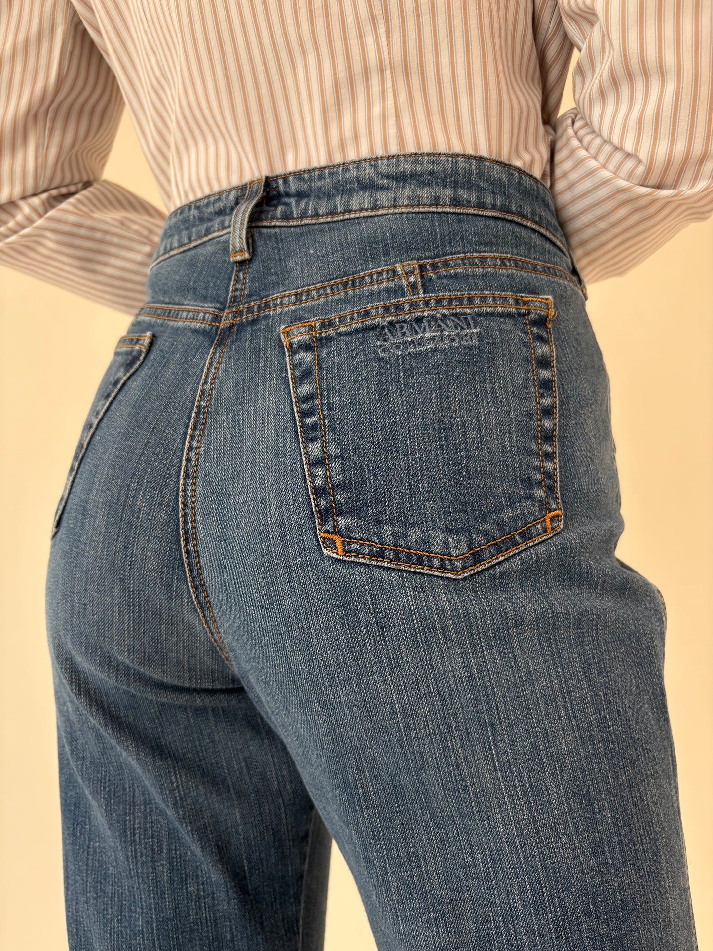 Jeans bootcut Armani Collezioni gamă ultra luxury modelatori classic wash