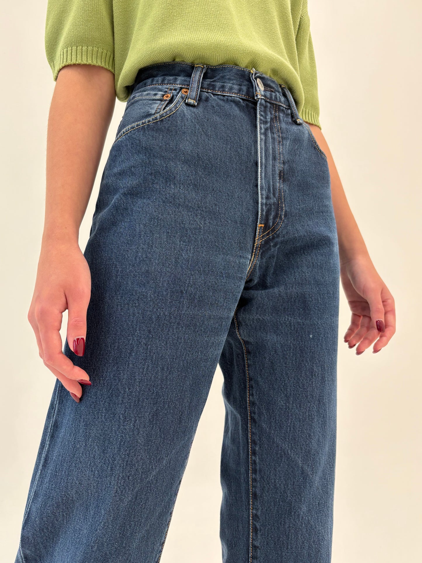 Jeans vintage Levi’s 751 tall dark wash din bumbac gros