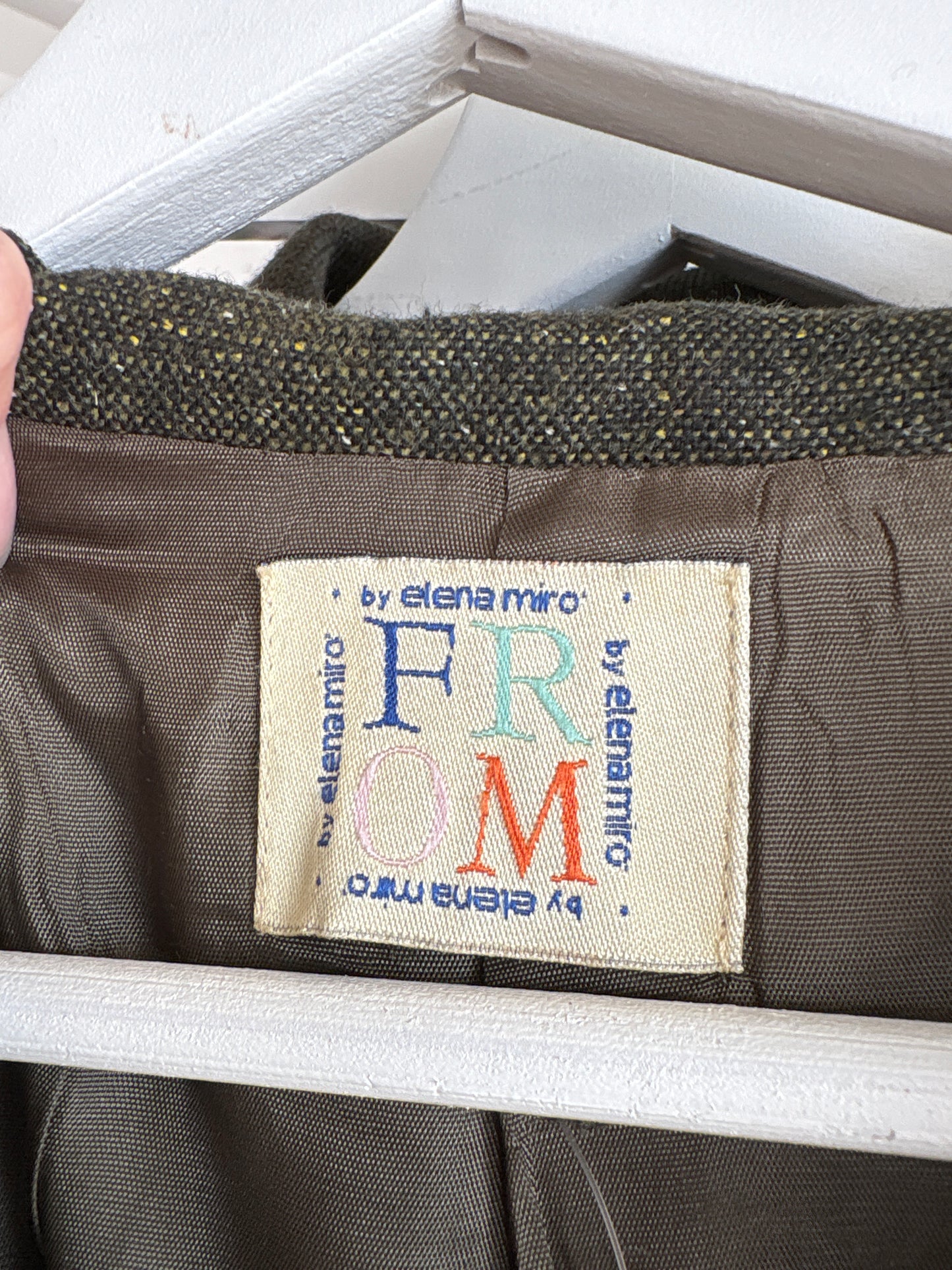 Sacou italian forest green din tweed de lana cu neps colorat