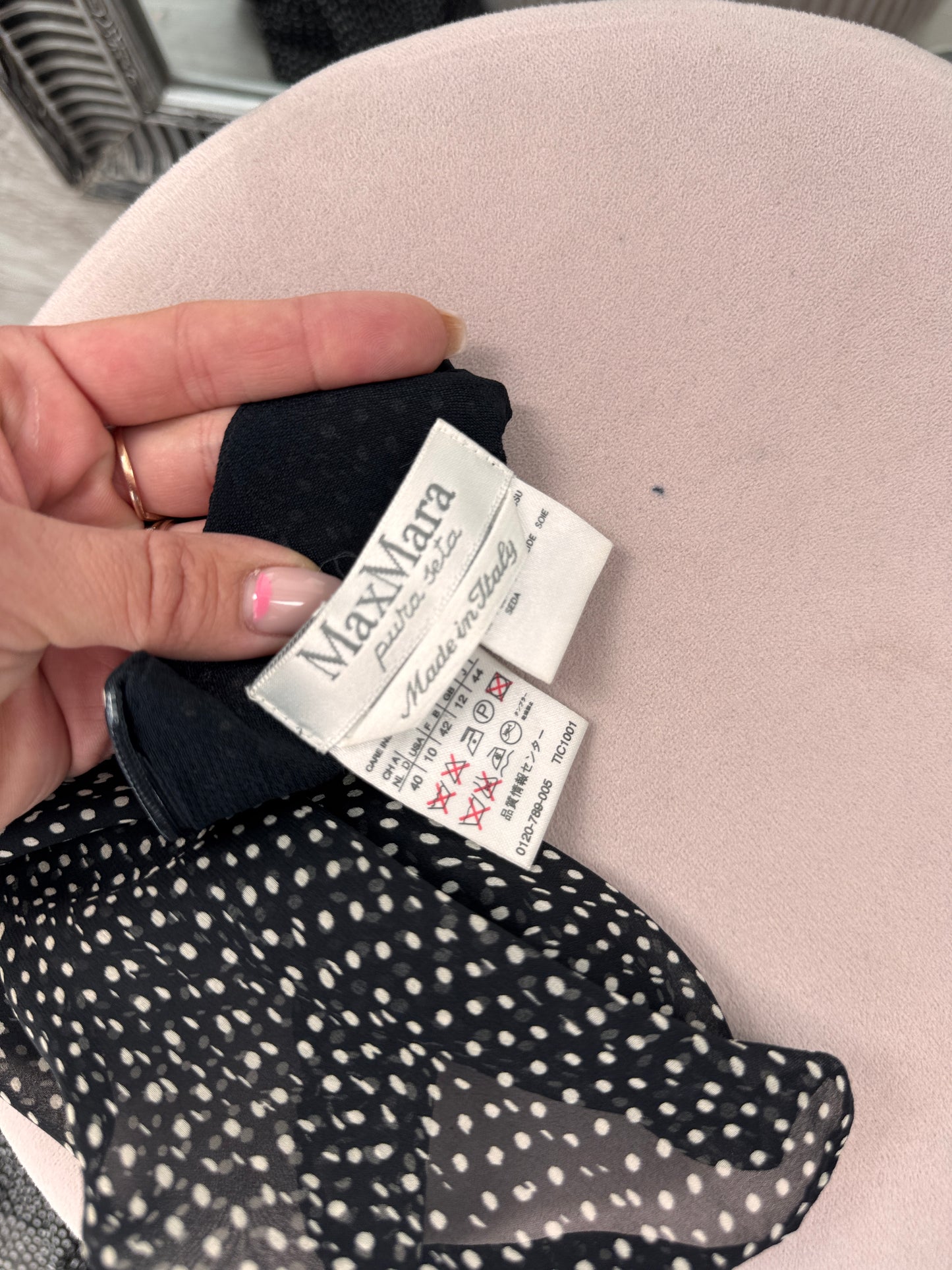Rochie Max Mara din mătase naturală în bie cu buline