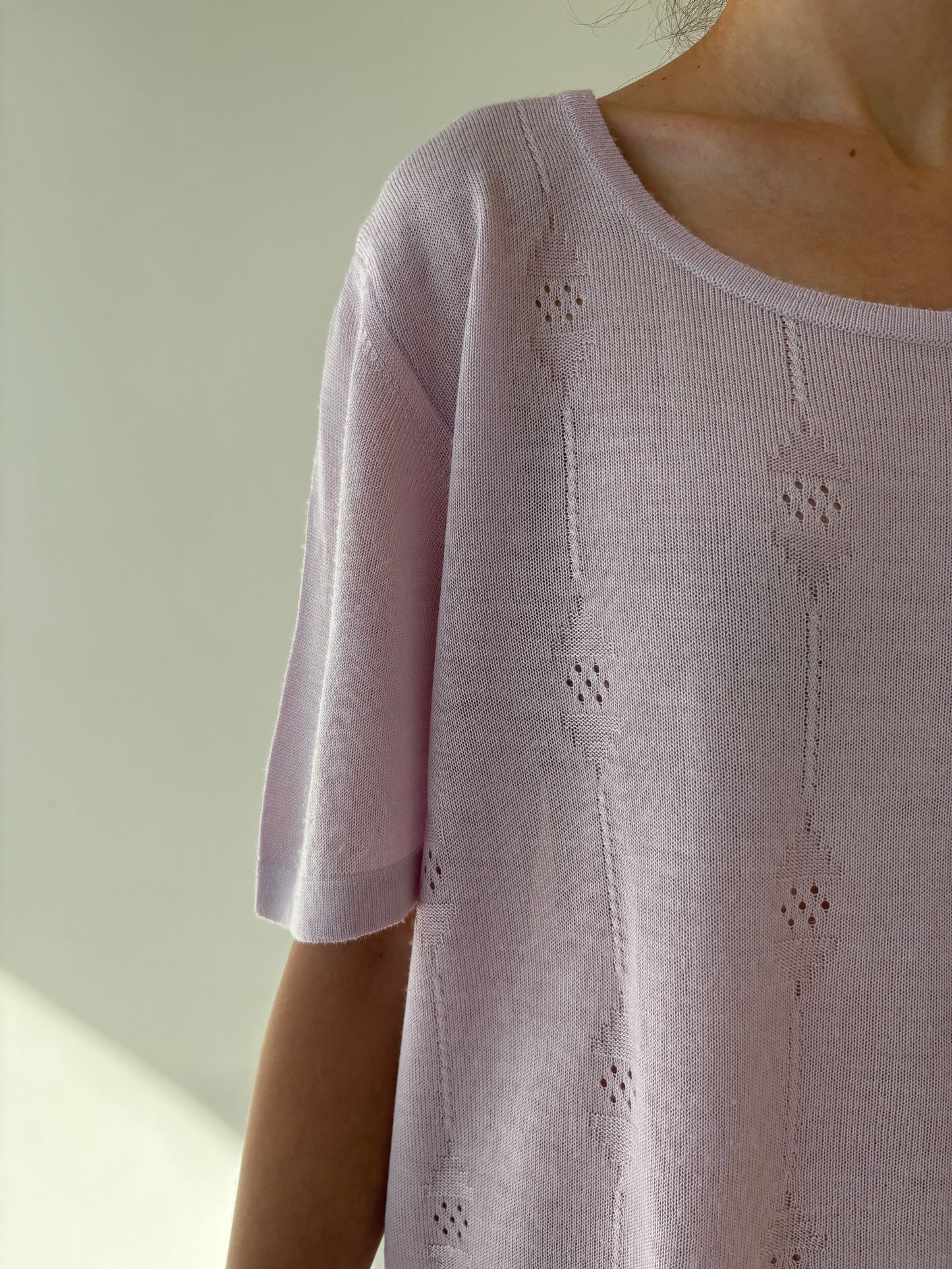 Top vintage light lavender din jerse