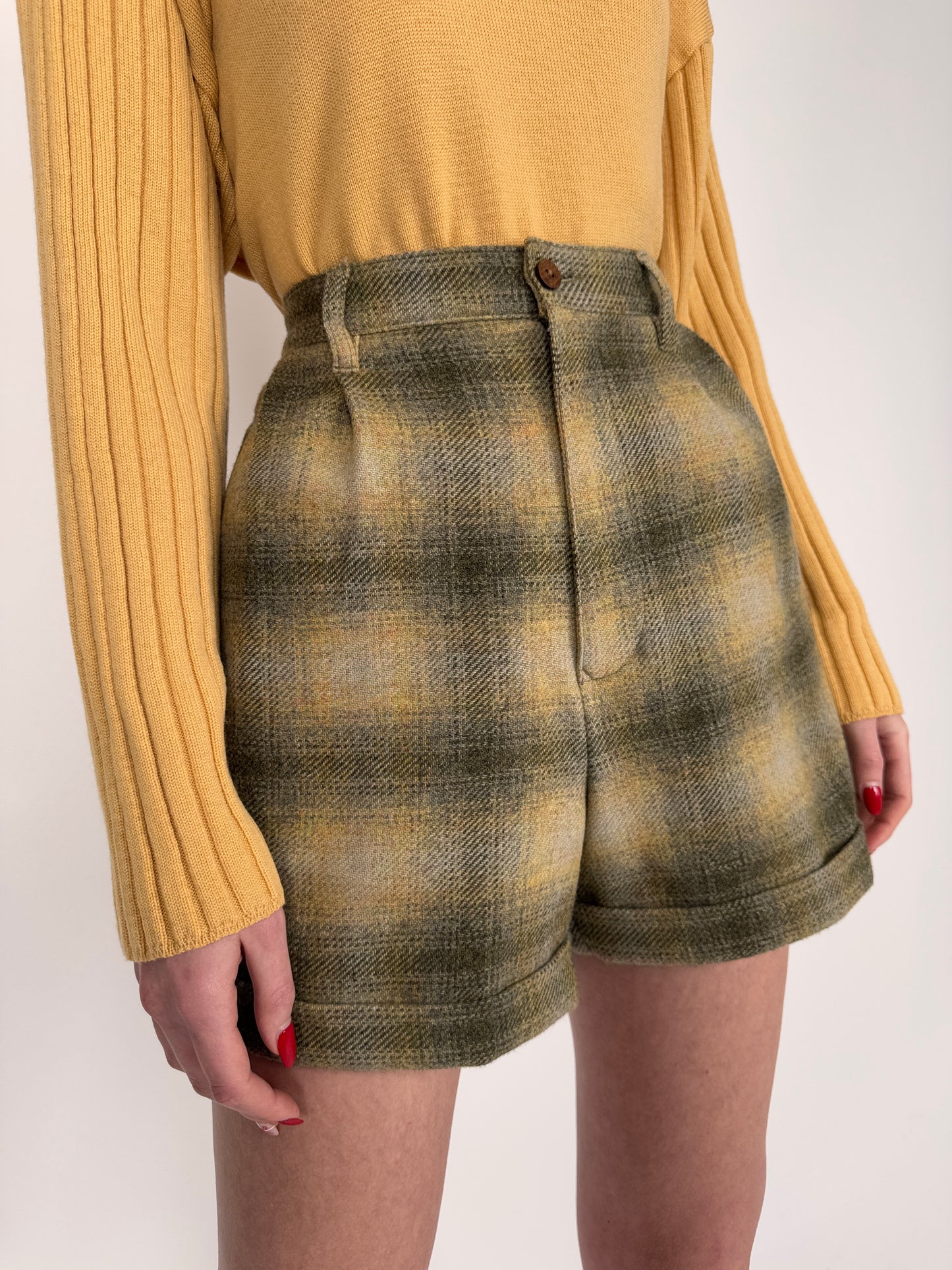 Pantaloni Stefanel cu talie ultra înaltă din stofă de lana cu mohair