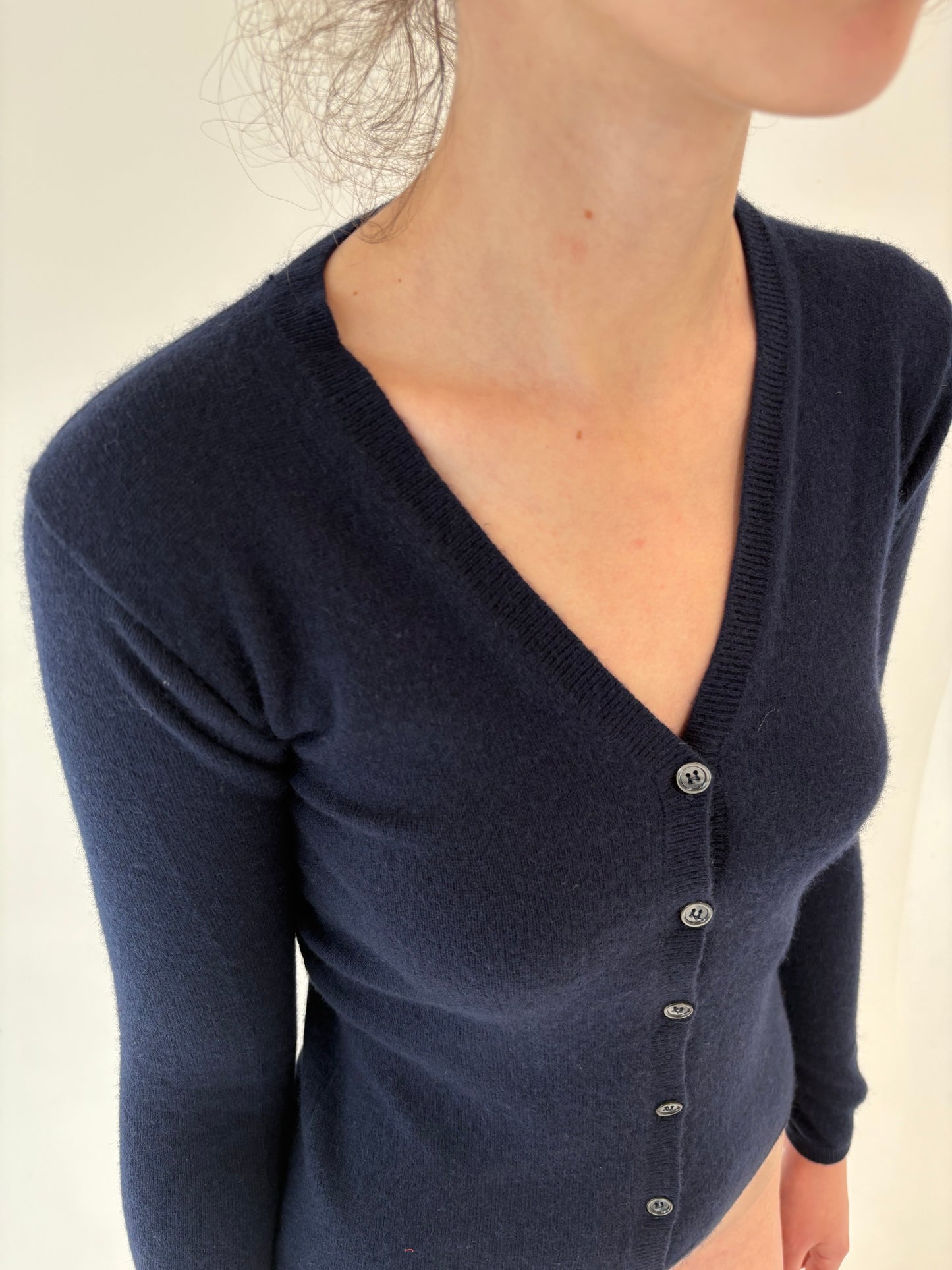 Cardigan Navy italian din cașmir Navy blue