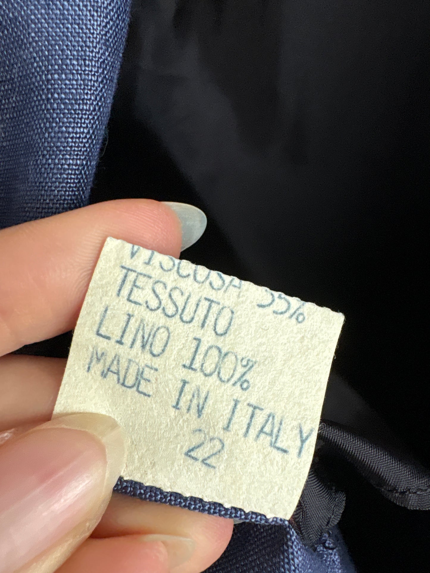 Sacou italian din in petite jeans blue cu închidere tip smoking