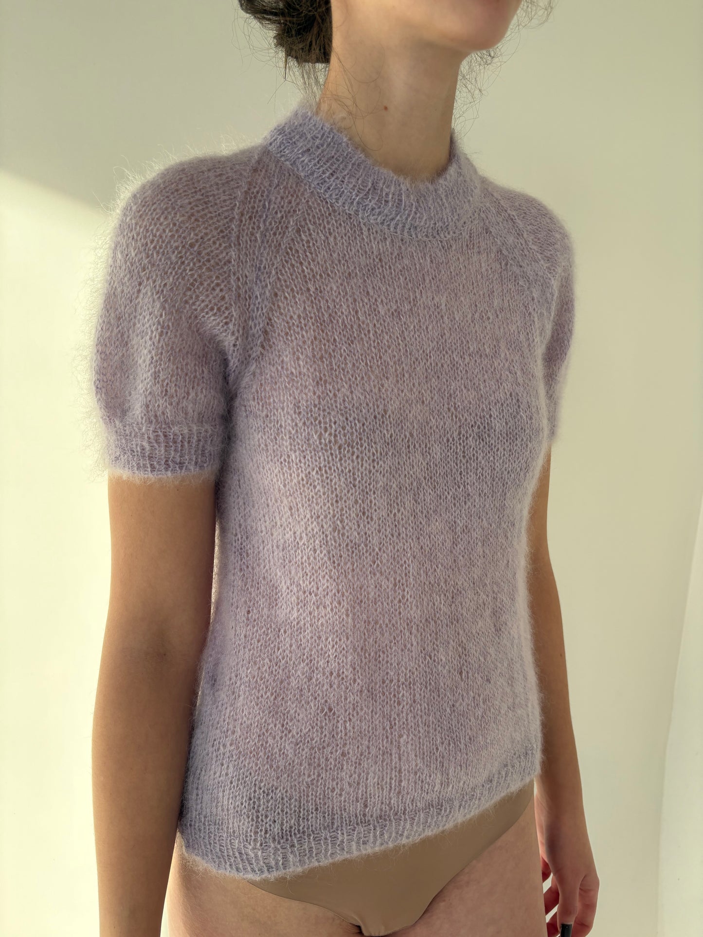 Top vintage light lavender din baby mohair