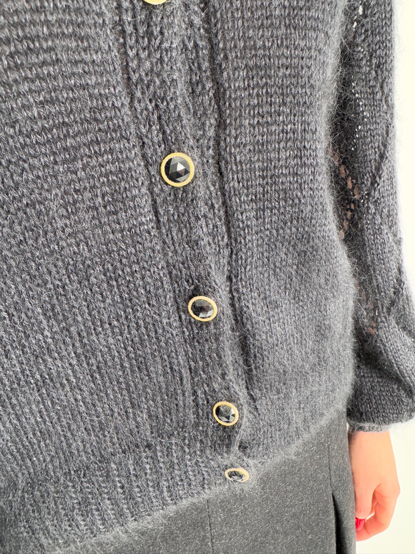 Cardigan vintage excepțional din lana extreem de fină și Angora