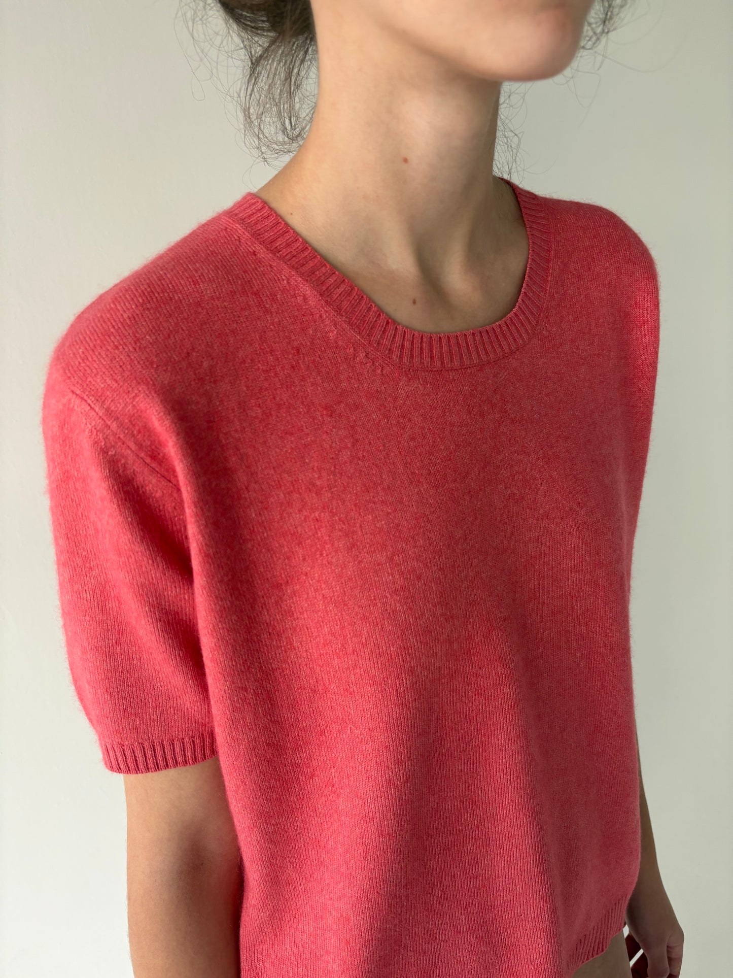 Top raspberry pink din cașmir și mătase naturală multiply